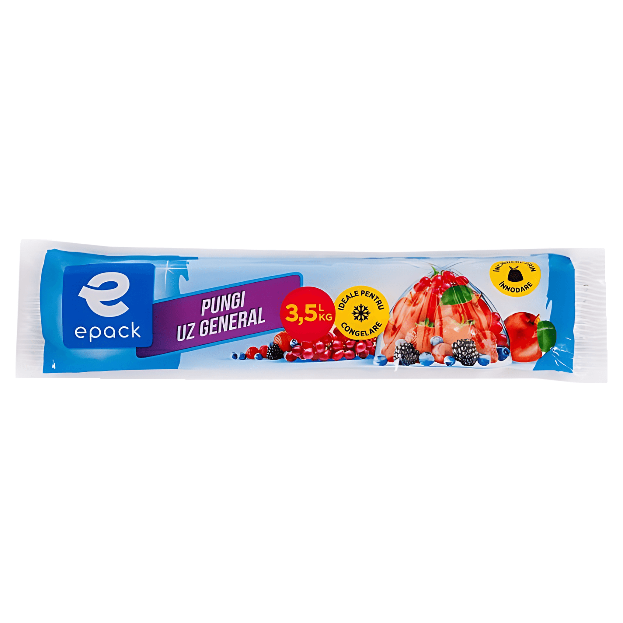 Pungi alimentare Epack pentru uz general - 3.5 L, 80 buc./rola