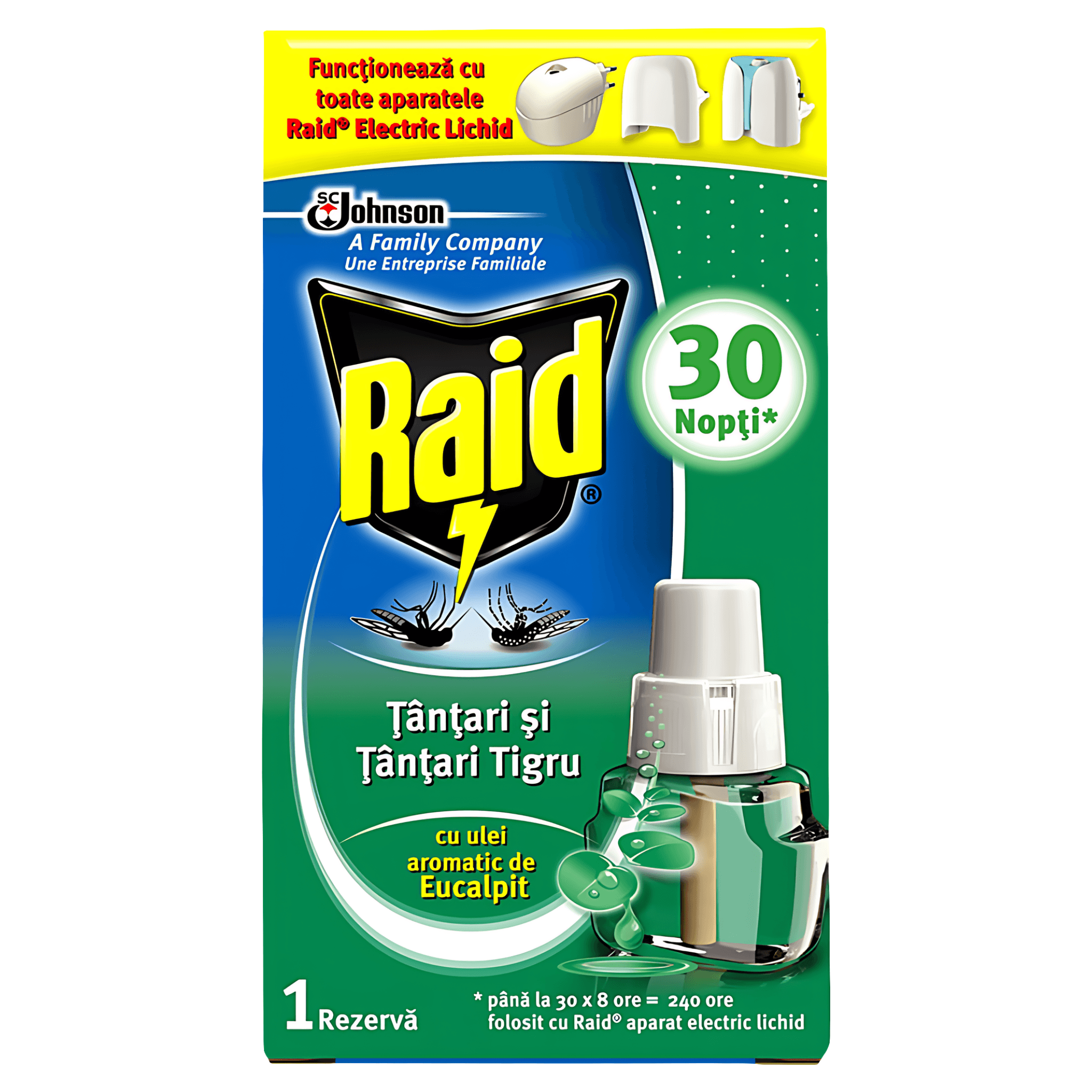 Aparat electric cu lichid pentru tantari Raid, pentru 30 de nopti, 21 ml