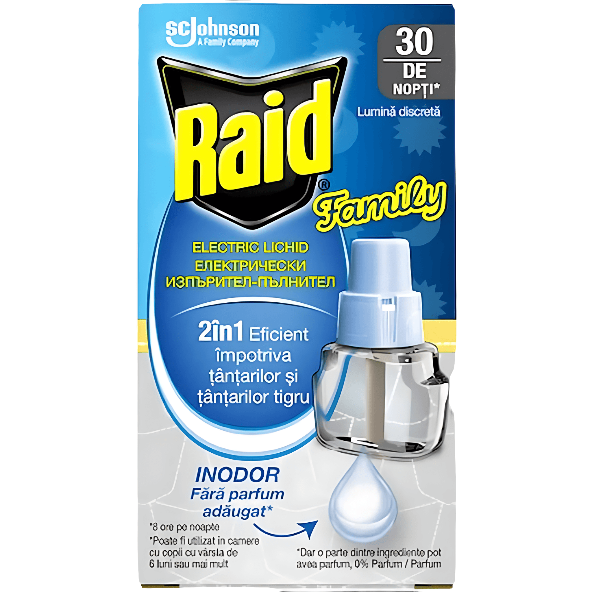 Rezerva aparat electric impotriva tantarilor Raid Family Liquid, 30 nopti, 21 ml