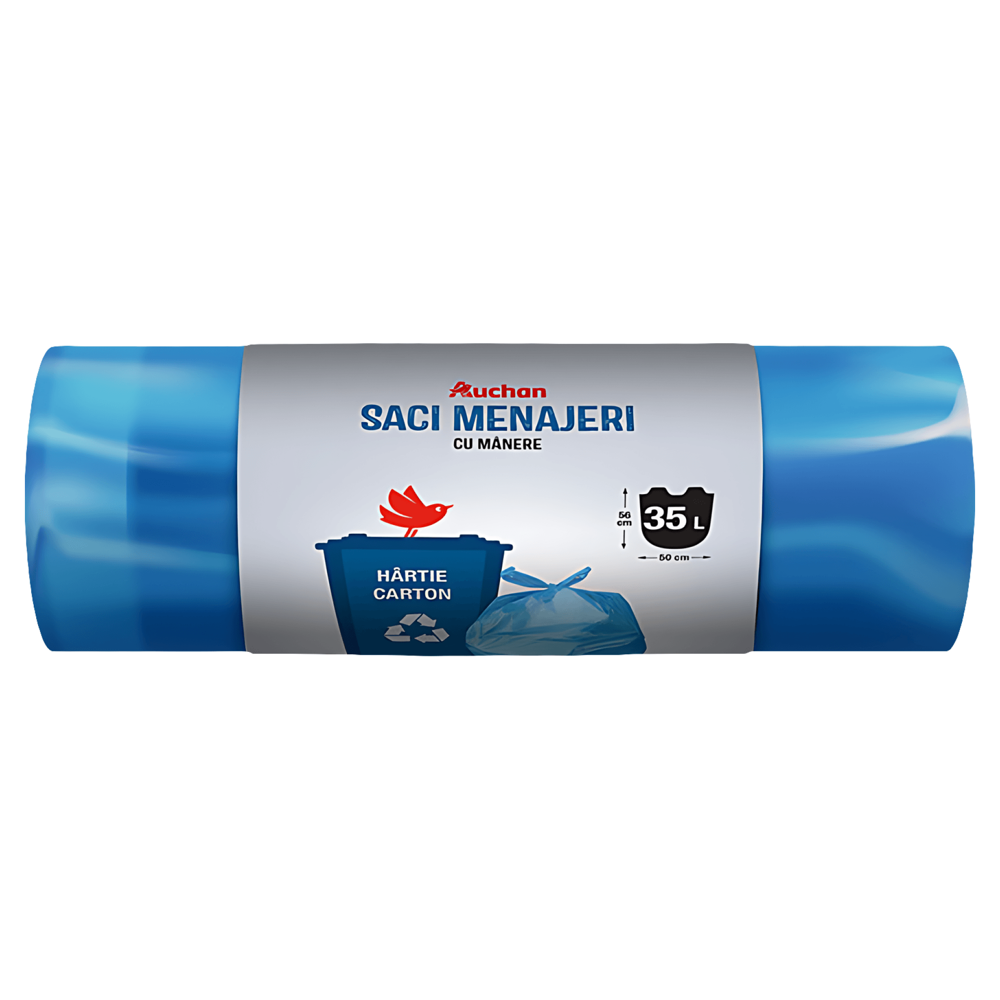 Saci menajeri albastri Auchan, 35 l, 20 bucati