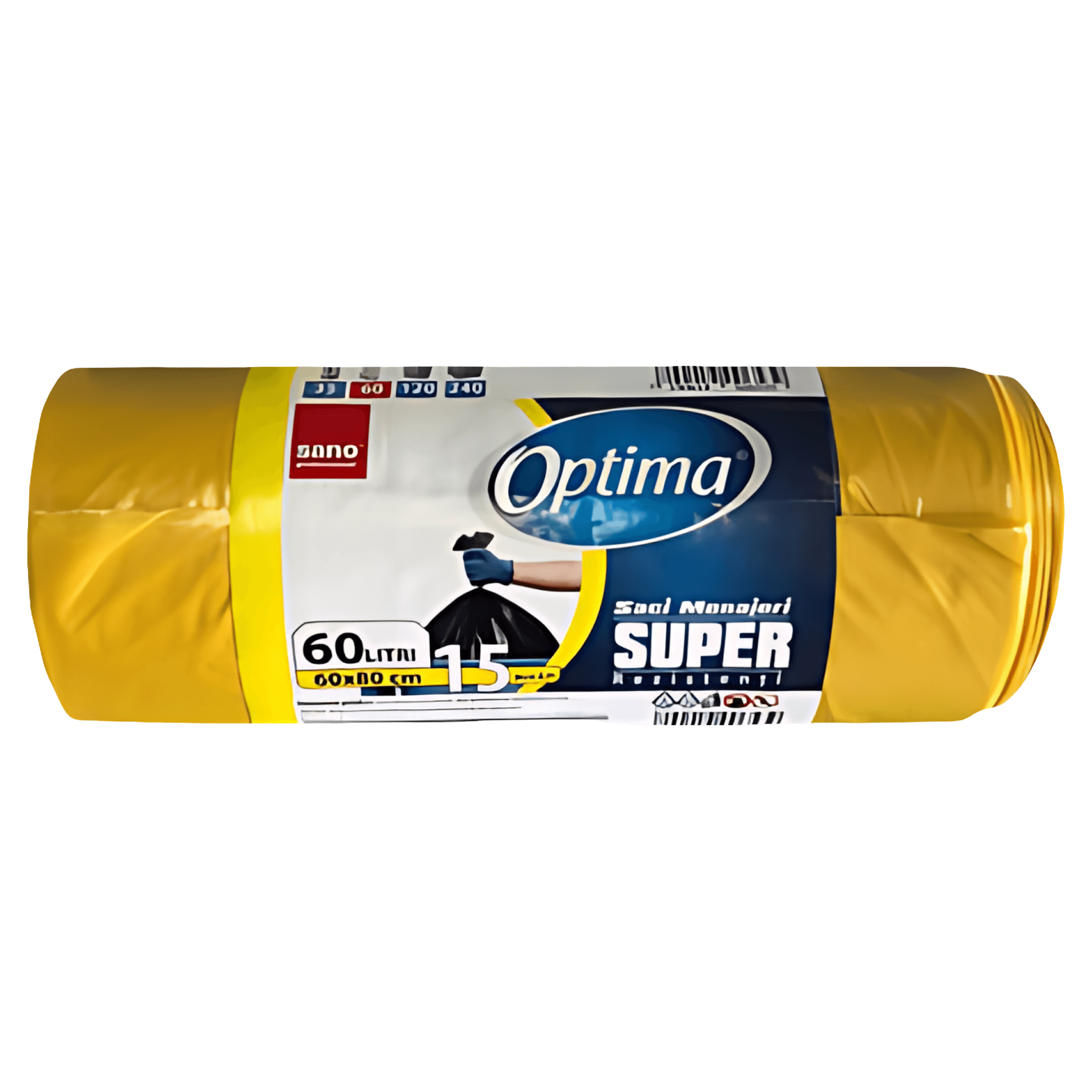 Saci menajeri Sano, 60 l, 15 bucati, galben