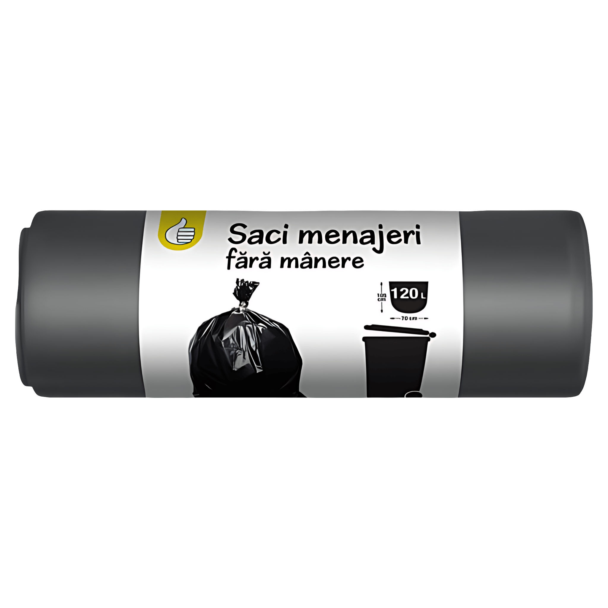 Saci menajeri Pouce, fara manere, 120 l, 10 bucati, negru