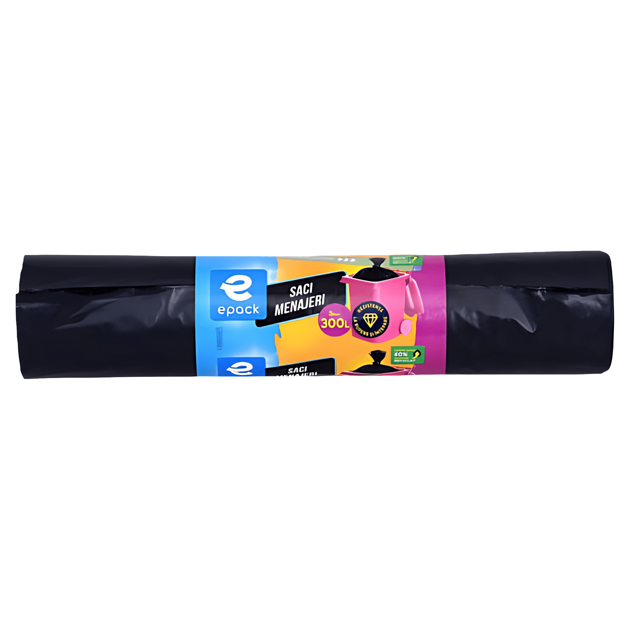 Saci menajeri Epack, 300 l, 5 bucati, negru