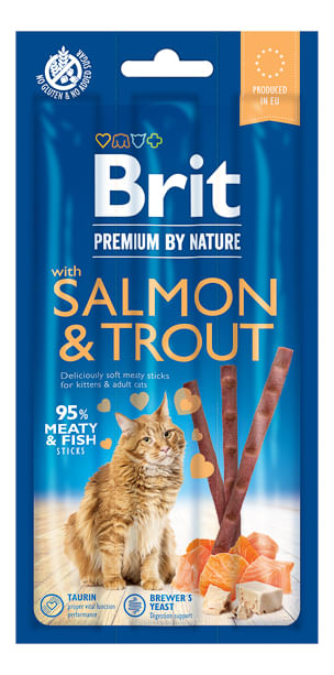 Recompense pentru pisici Brit, somon si pastrav, 15 g