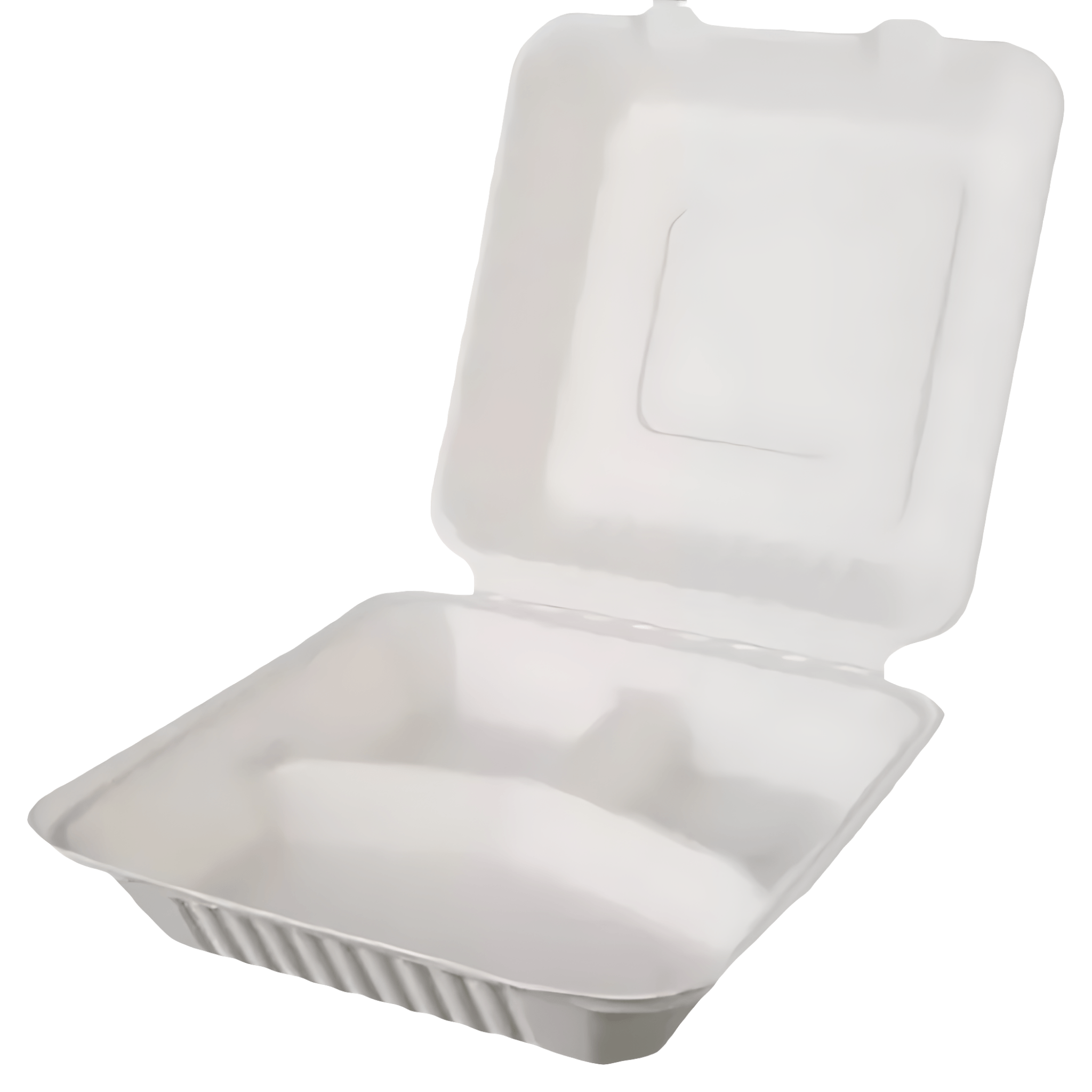 Set caserole de unica folosinta, 5 bucati, compartimentate, trestie de zahar, 22 x 20 cm, alb