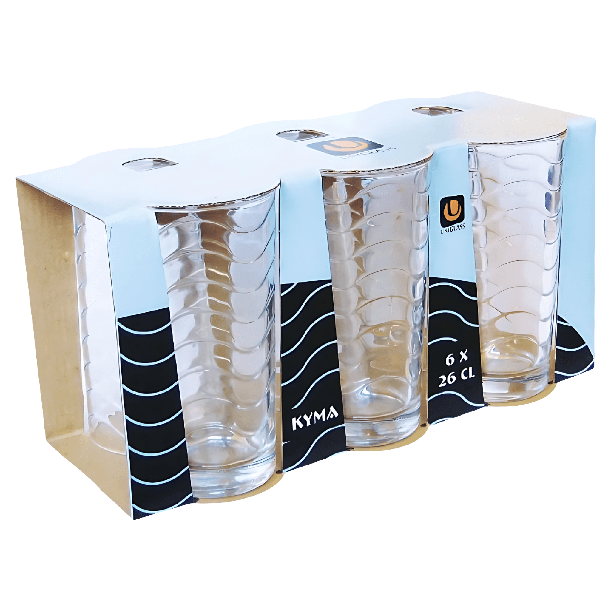 Set 6 pahare pentru apa Uniglass Kyma 245ml