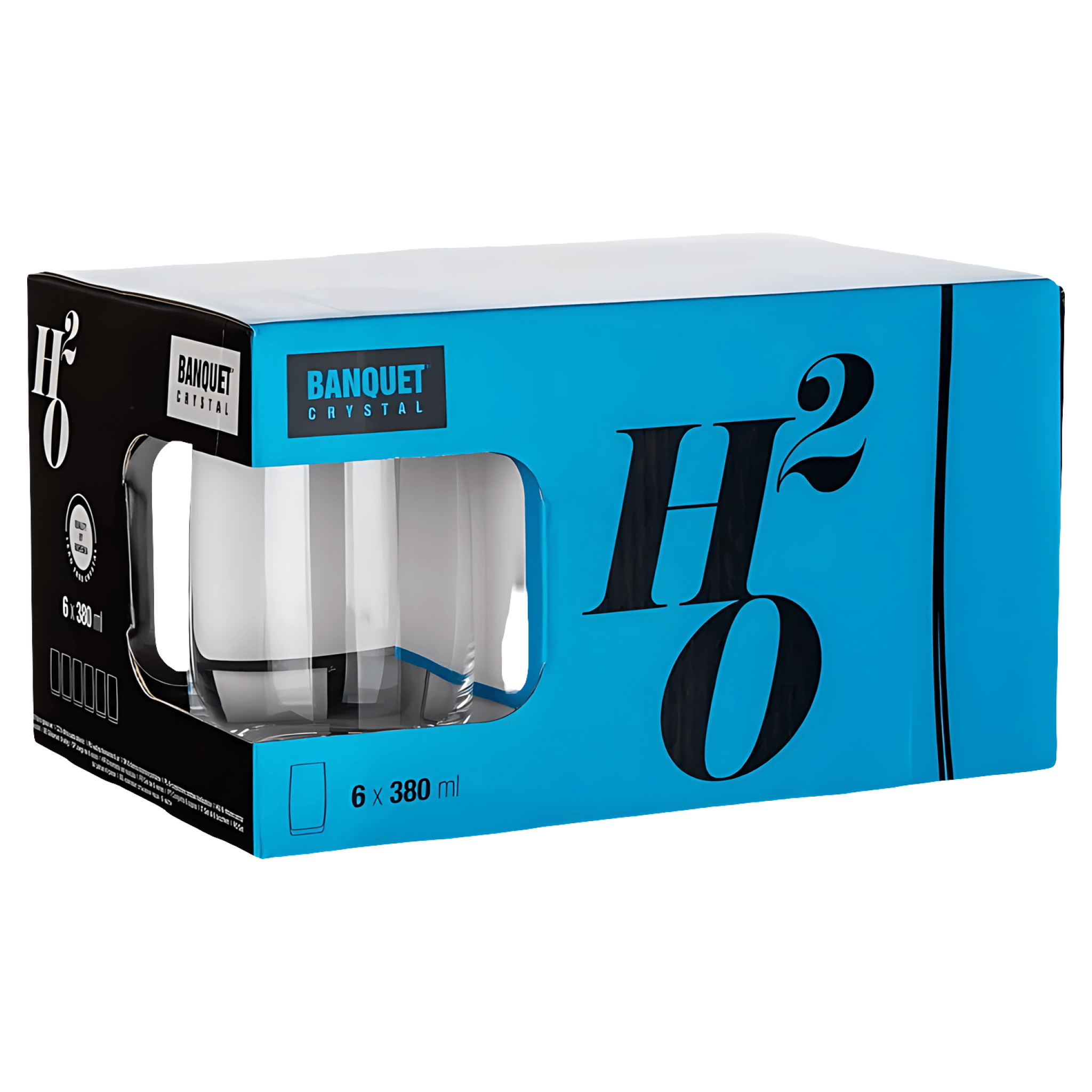 Set 6 pahare pentru apa Banquet Leona, sticla cristalina, 380 ml