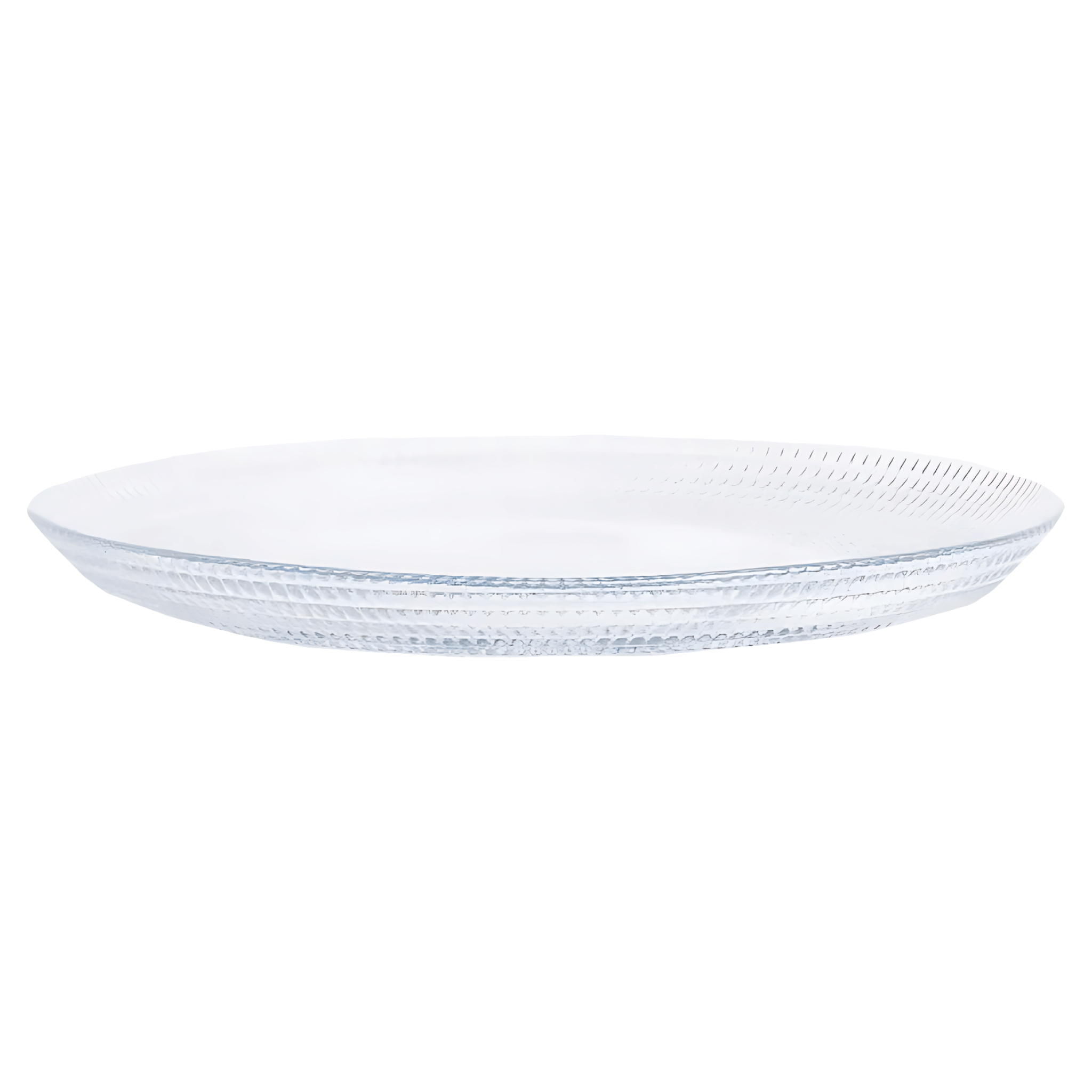 Farfurie pentru desert Venice din sticla transparenta cu model 19cm