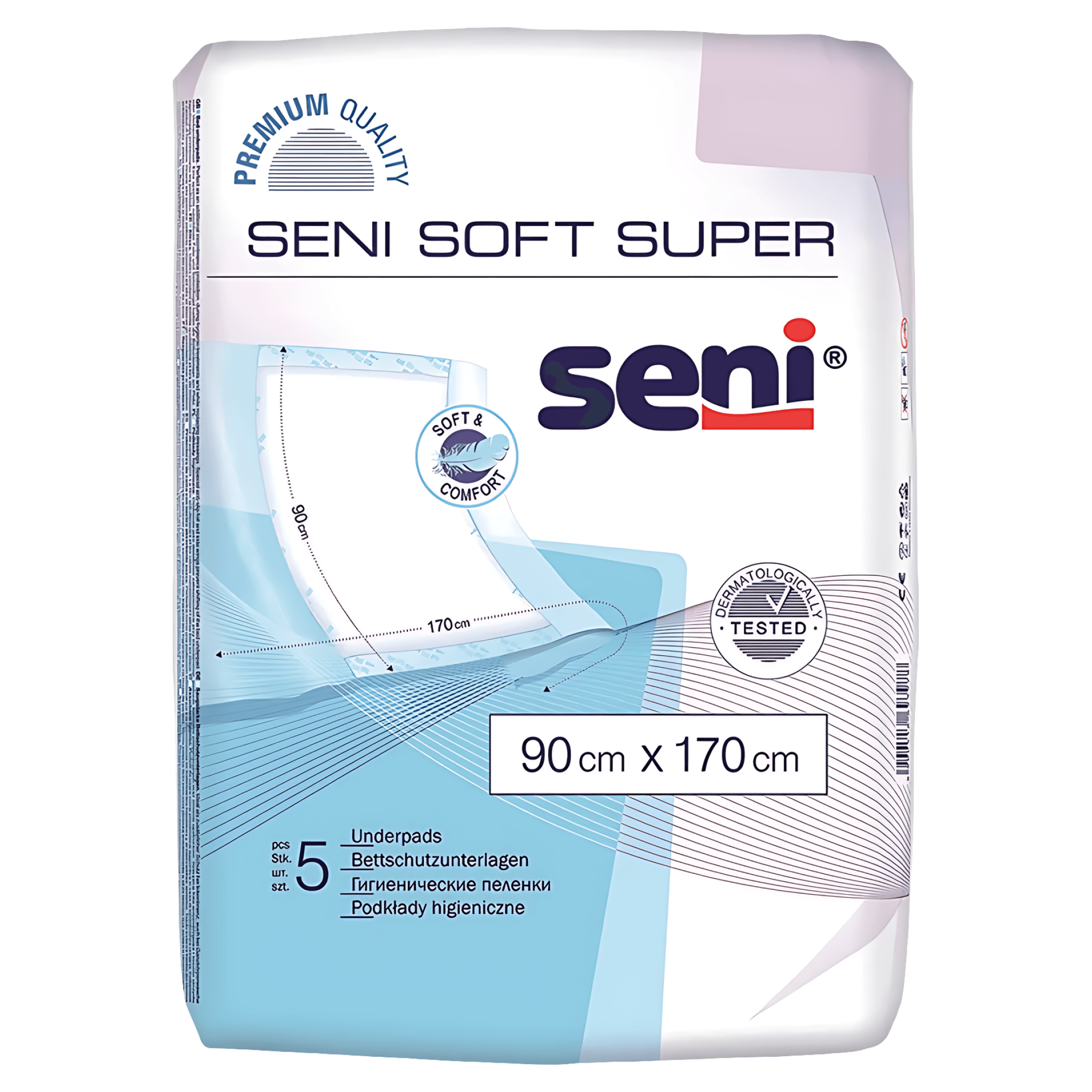 Aleze de protectie Seni Soft Super, 90 x 170 cm, 5 bucati