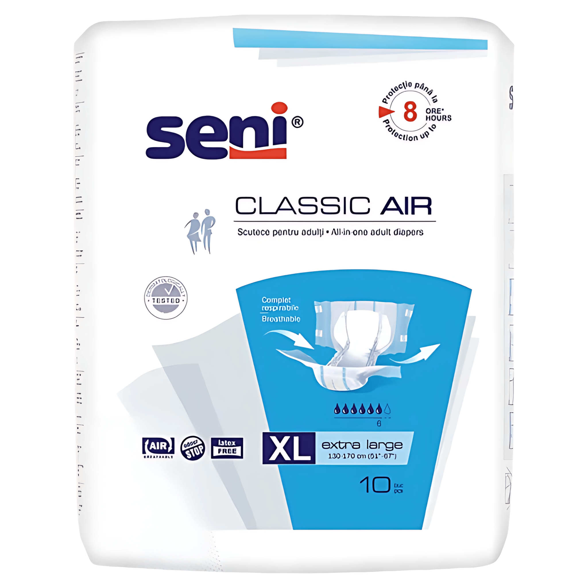 Scutece pentru adulti Seni Classic Air, marimea XL, 10 bucati