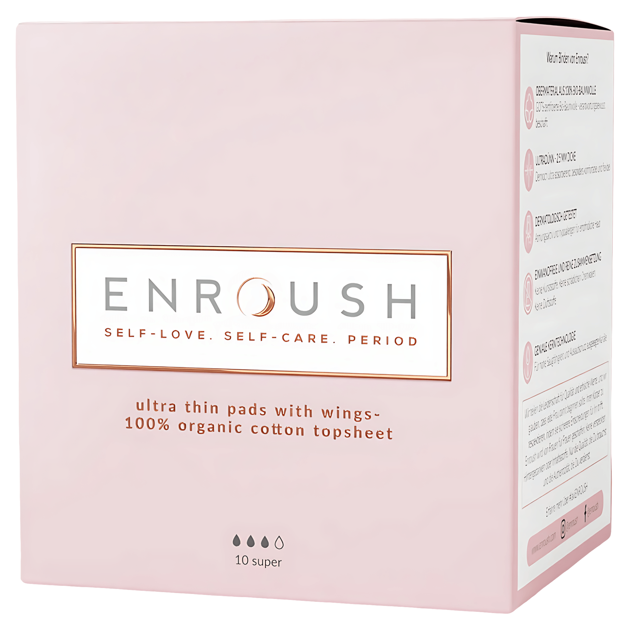 Absorbante din bumbac organic Enroush Super, 10 bucati