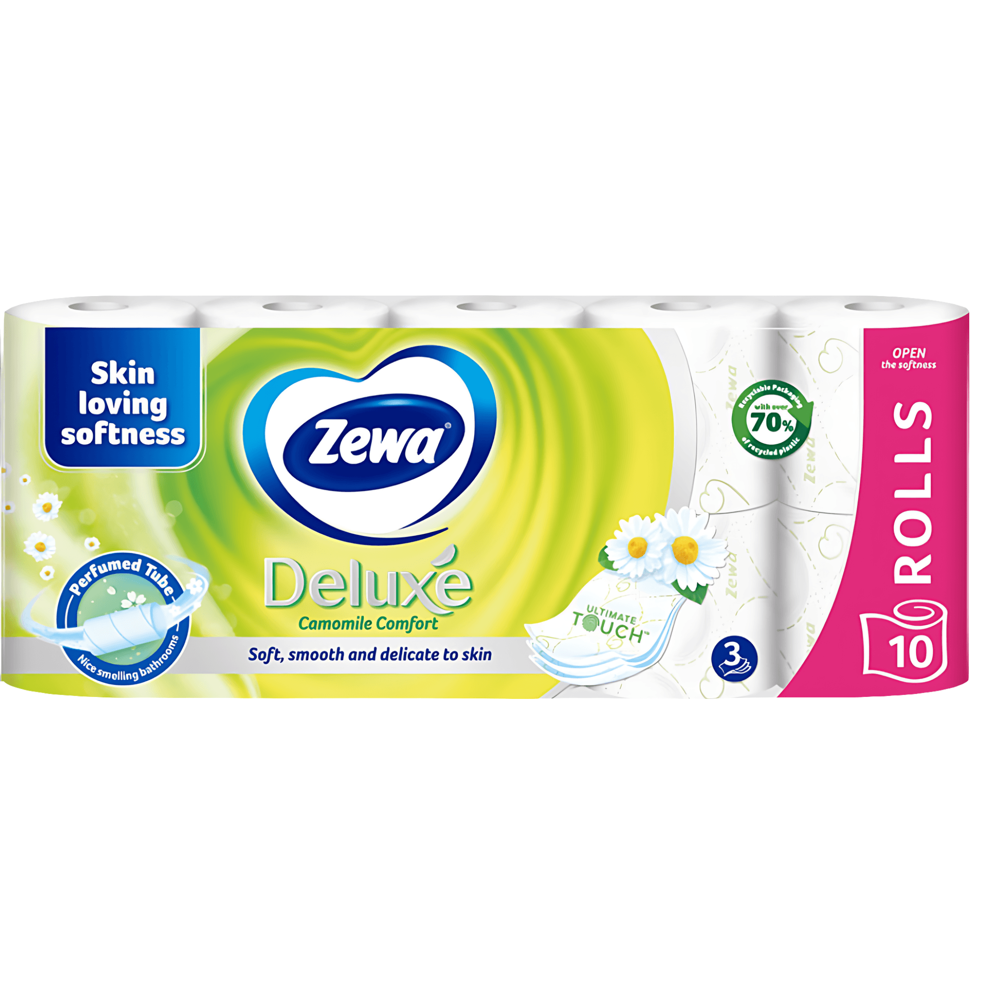 Hartie igienica Zewa Deluxe Camomile Comfort 10 role, 3 straturi