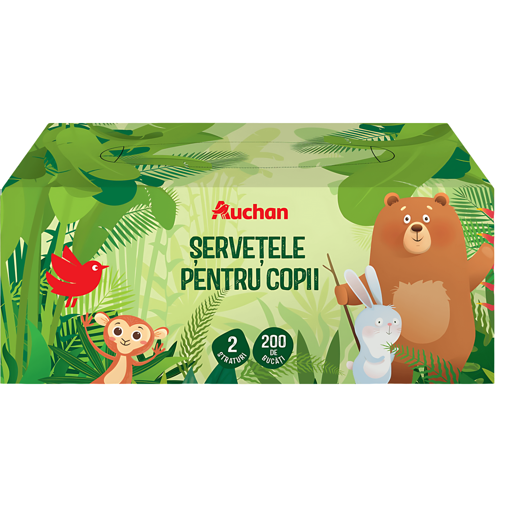Servetele pentru copii Auchan, 2 straturi, 200 bucati