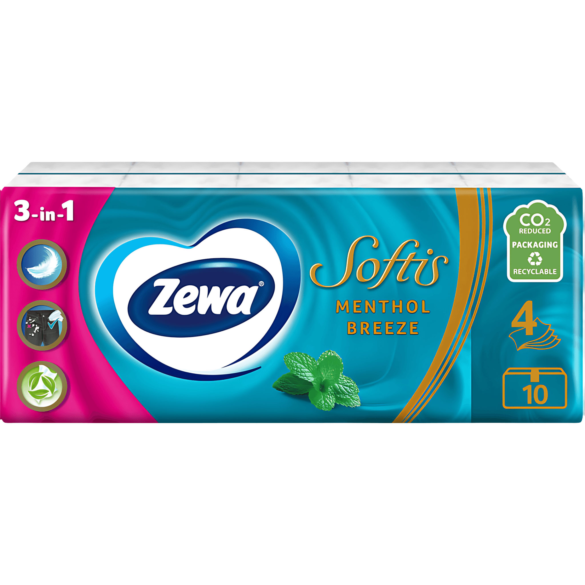 Servetele nazale Zewa Softis Menthol, 4 straturi, 10 pachete