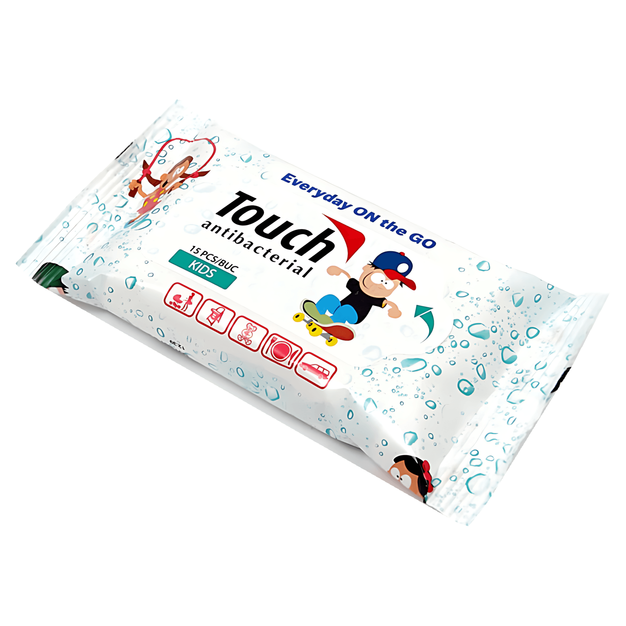 Servetele antibacteriene Touch Kids, 15 bucati