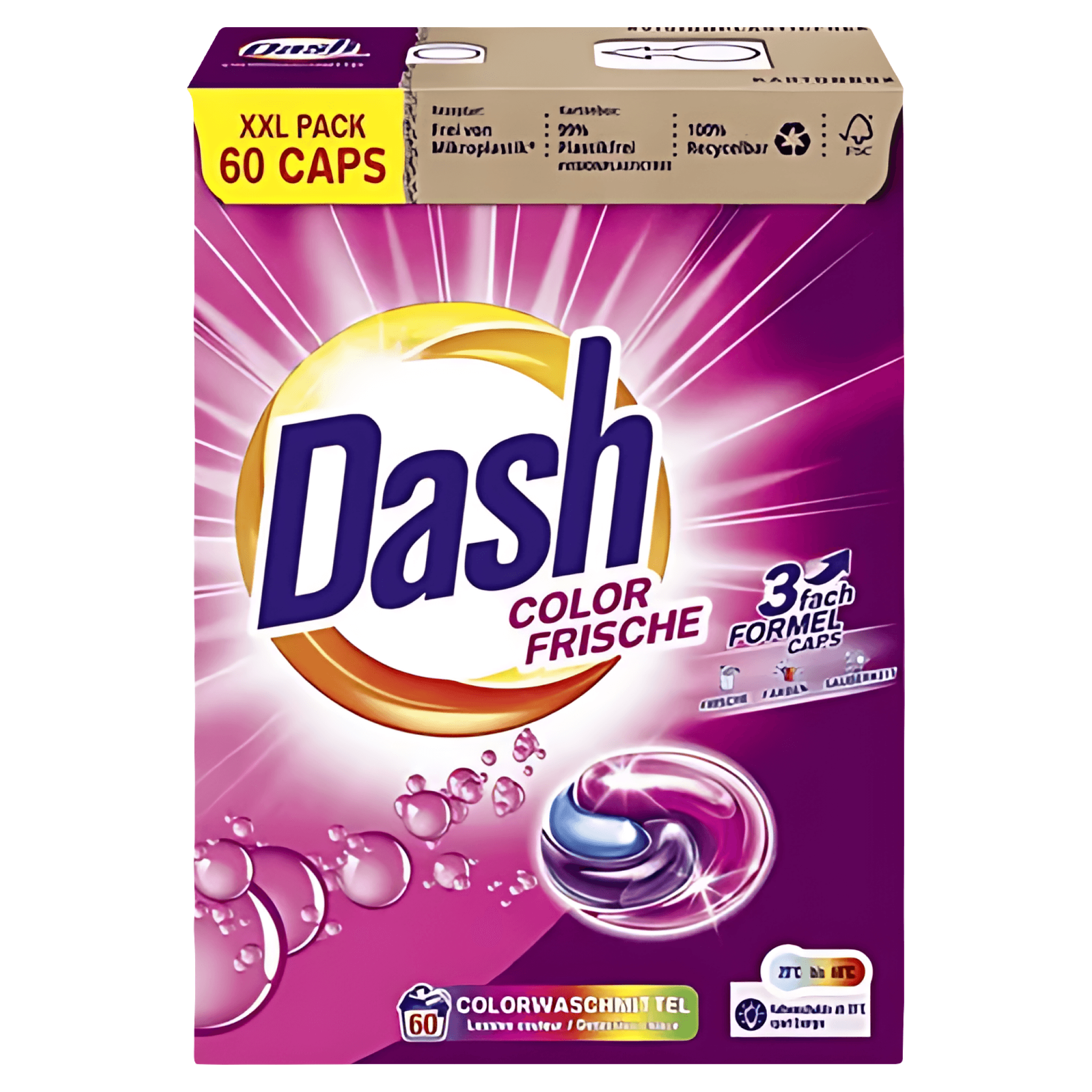 Detergent capsule Dash Color Frische, 60 spalari