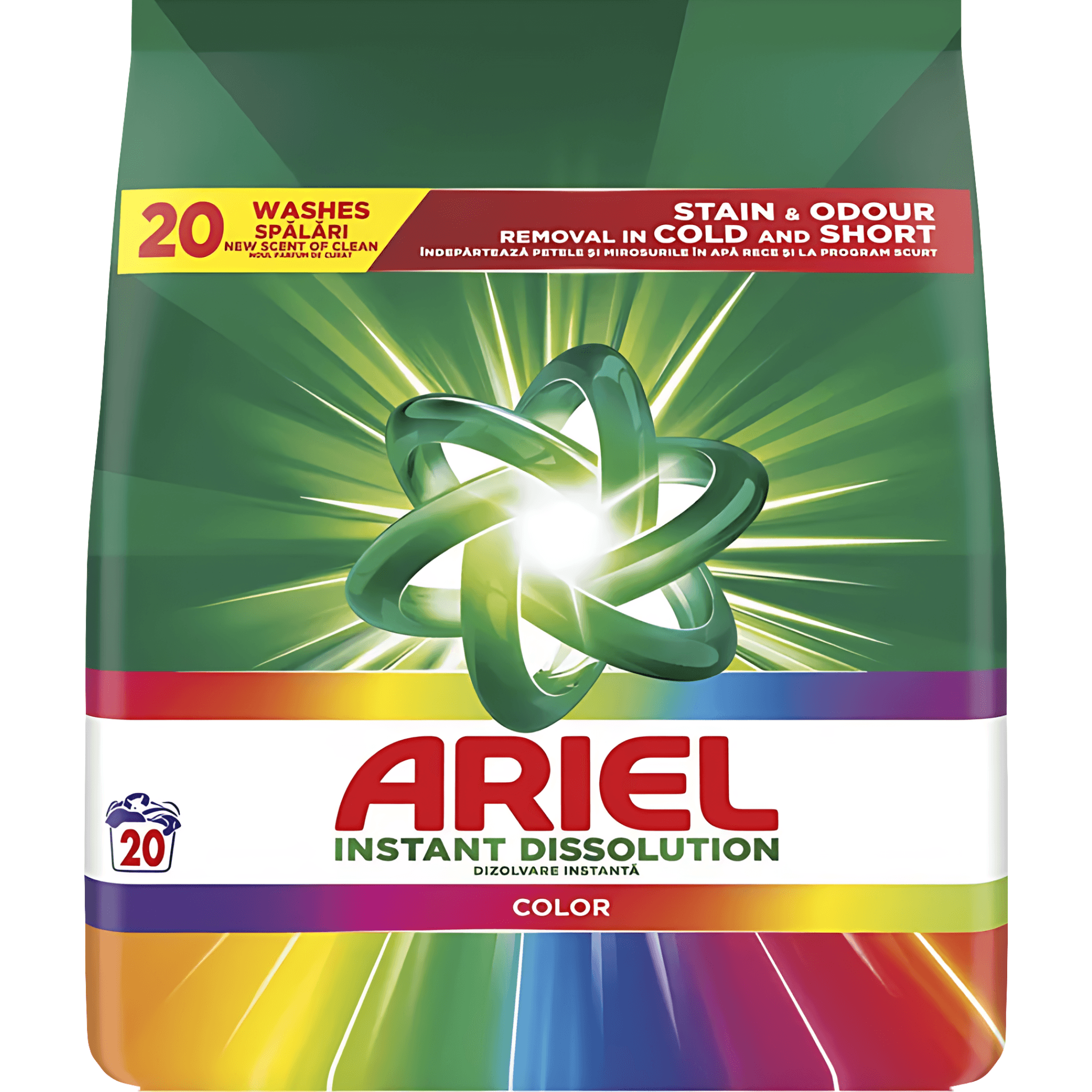 Detergent pudra automat Ariel Instant Dissolution Color, 20 spalari, 1.3 kg