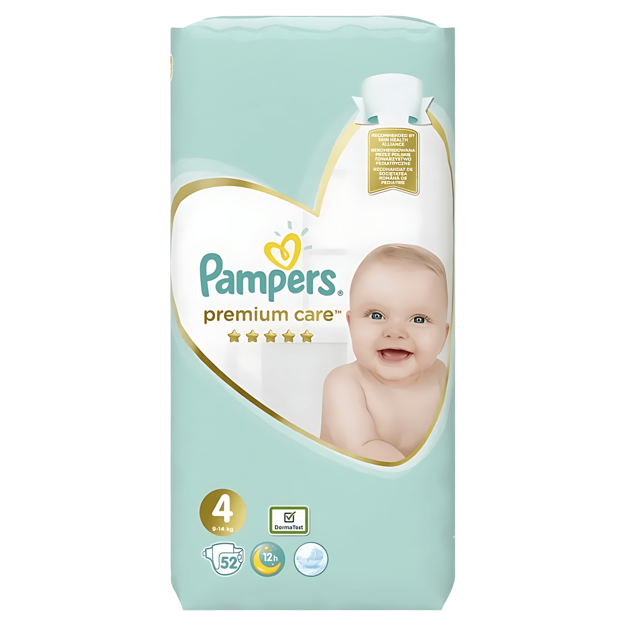 Scutece Pampers Premium Care, marimea 4, 9 - 14 kg, 52 bucati