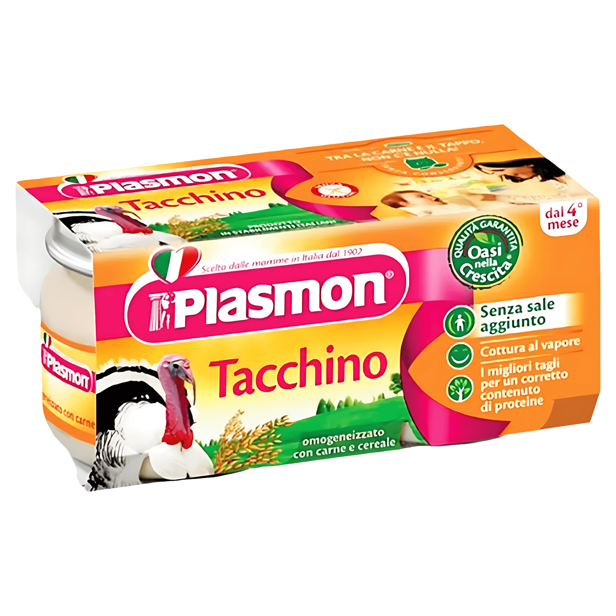 Piure din carne de curcan Plasmon, fara gluten, de la 4 luni, 2 x 80 g
