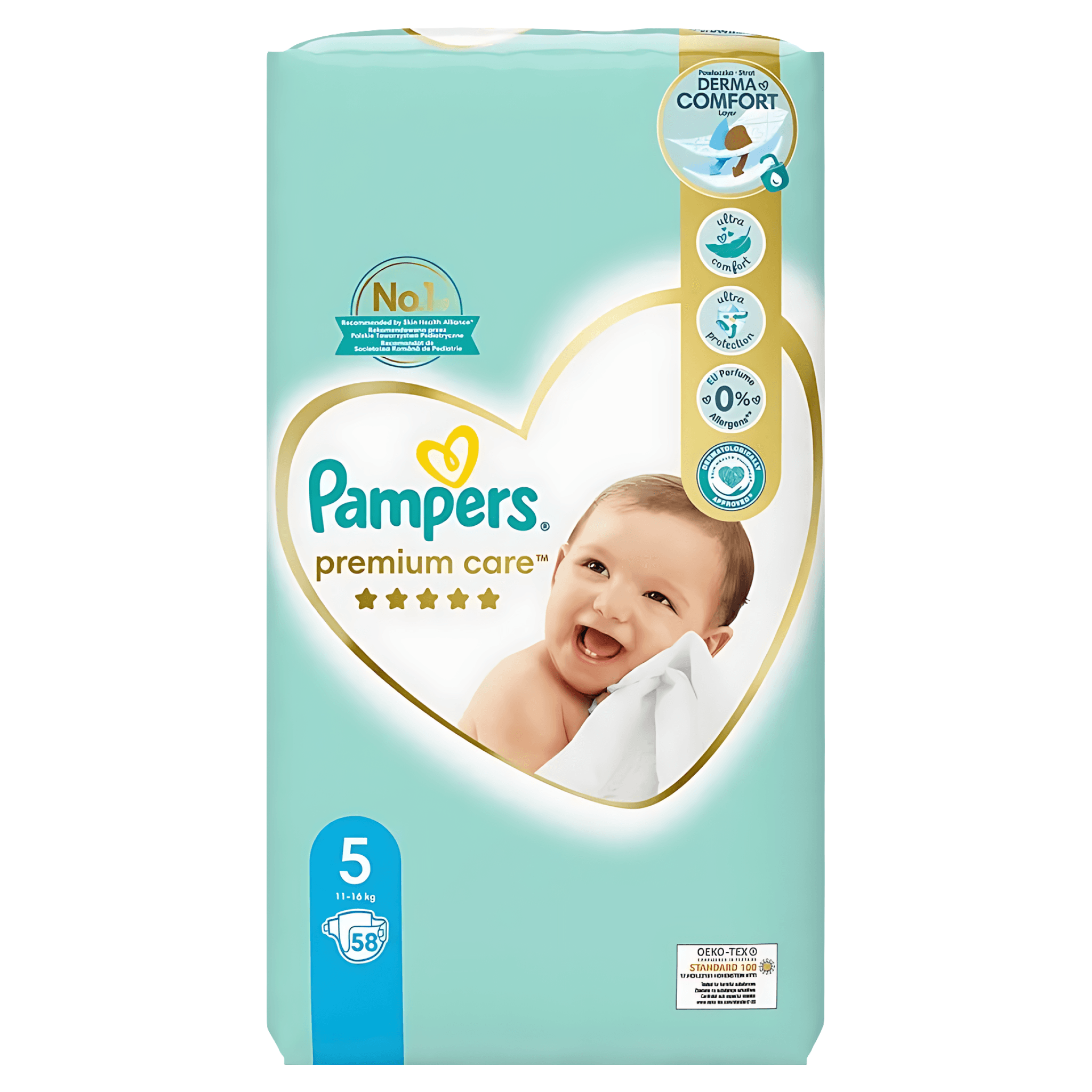 Scutece Pampers Premium Care, marimea 5, 11 - 16 kg, 58 bucati
