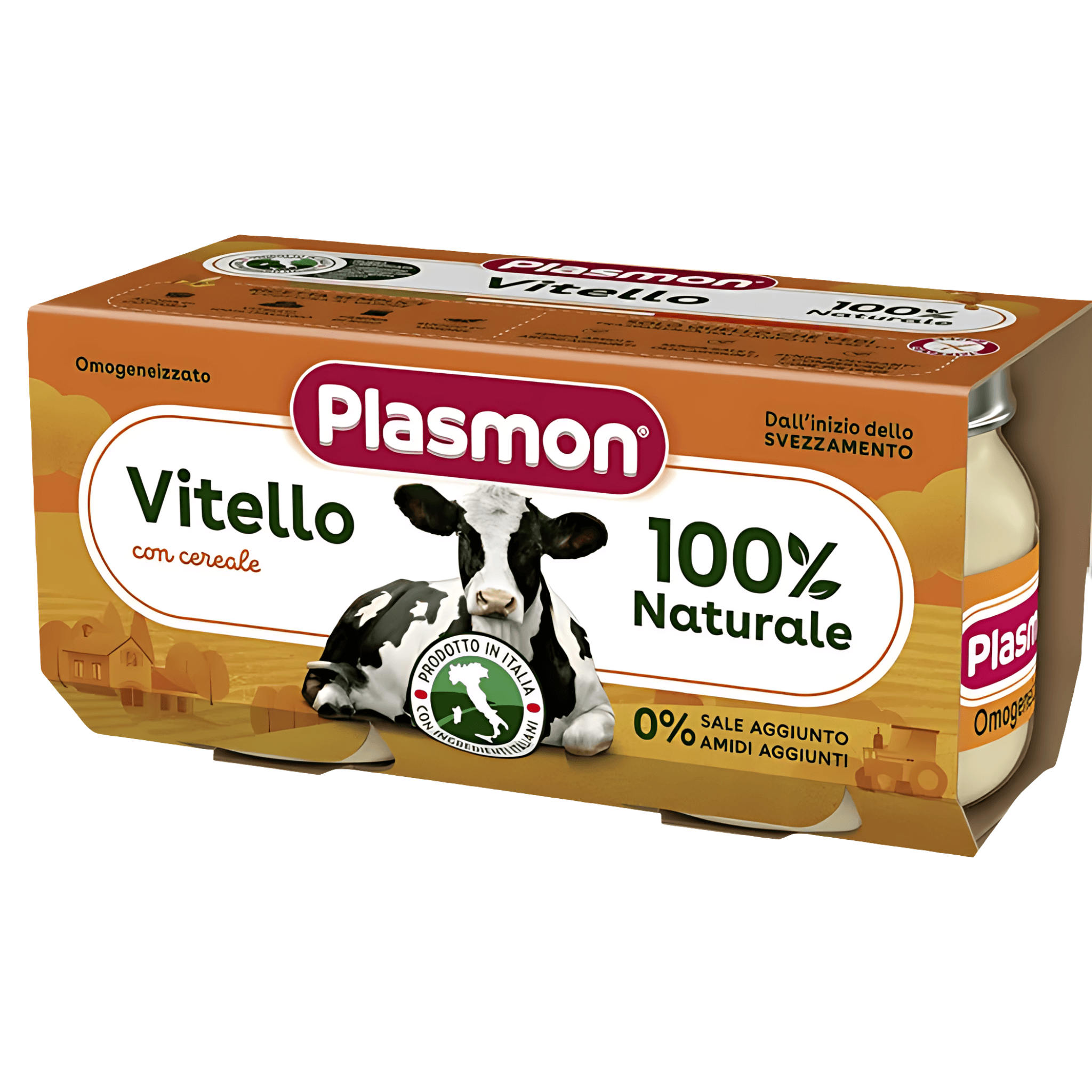 Piure din carne de vitel Plasmon, fara gluten, de la 4 luni, 2 x 80 g