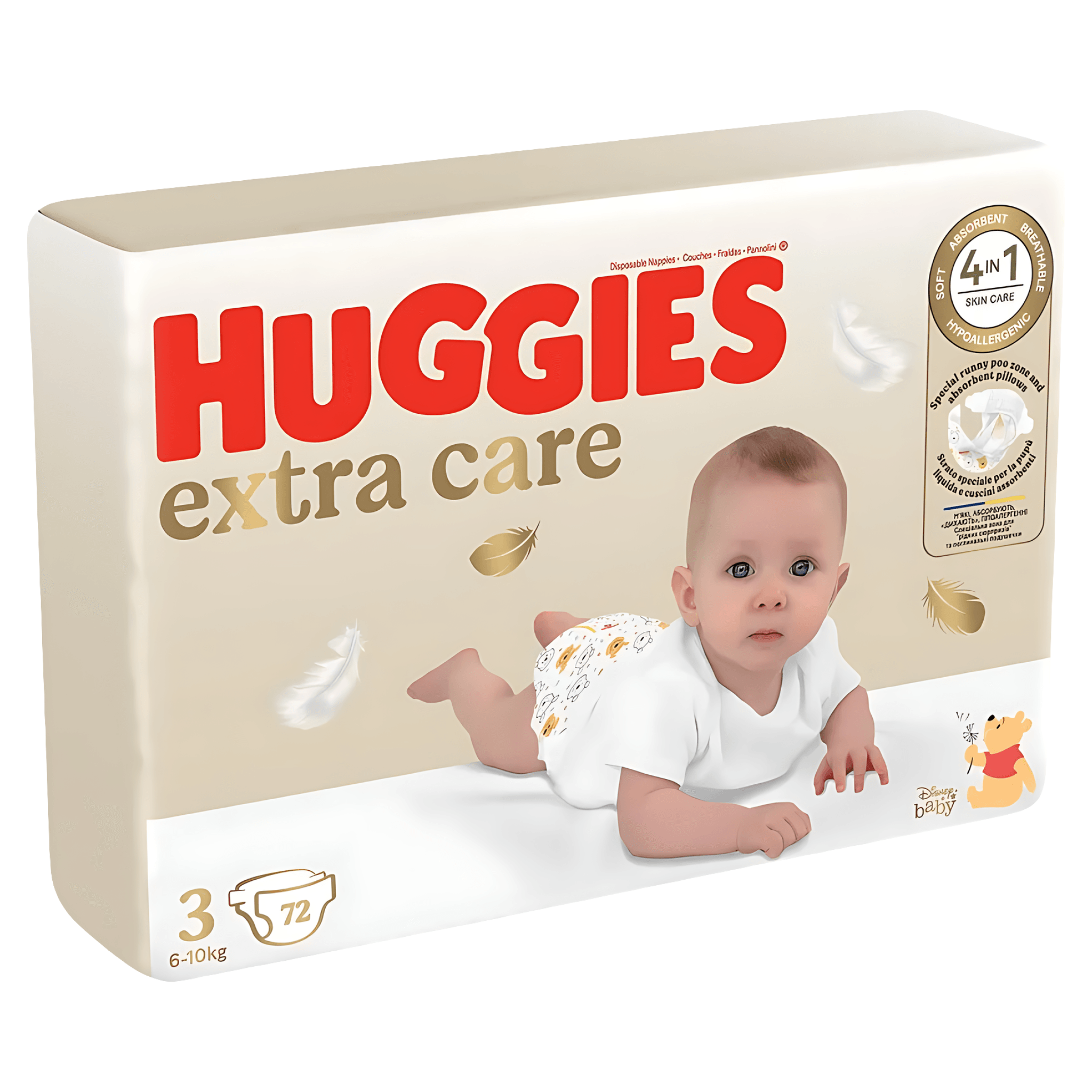 Scutece Huggies Extra Care, marimea 3, 6 - 10 kg, 72 bucati