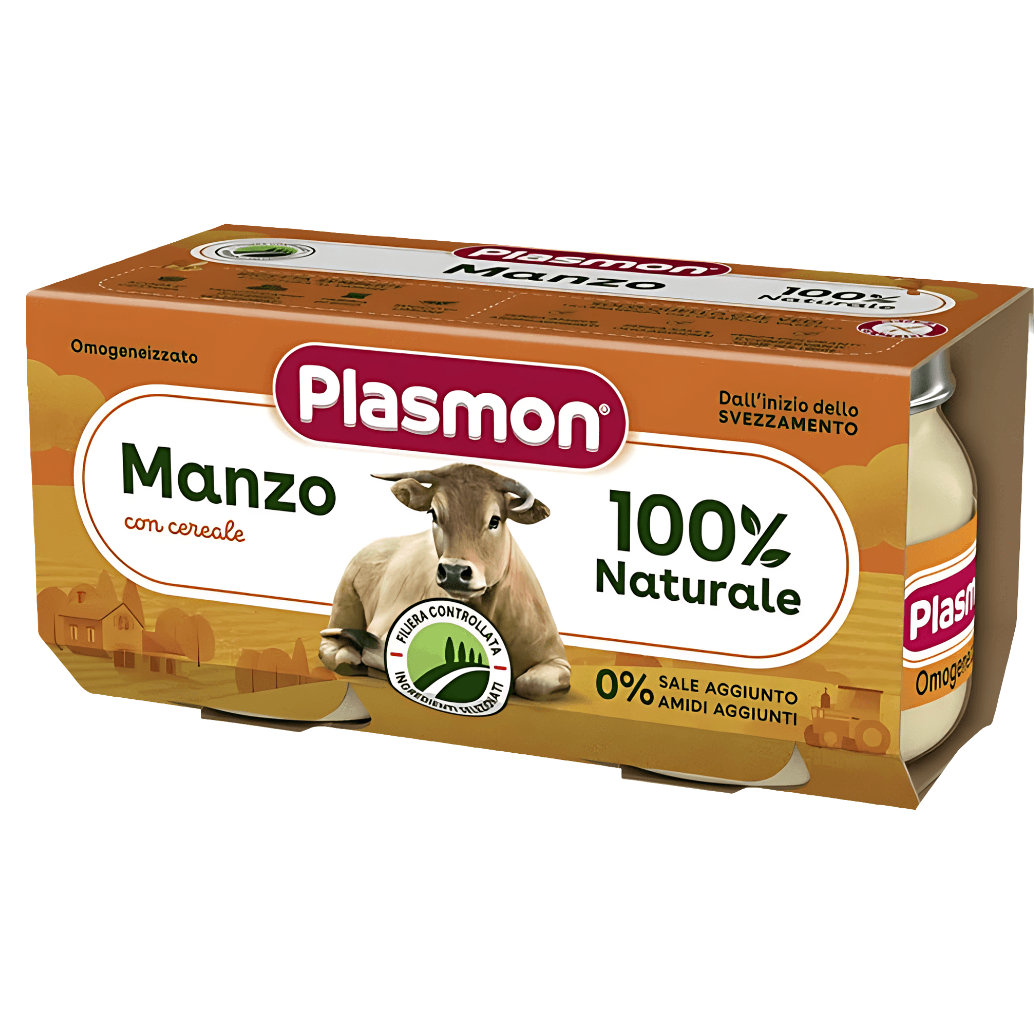 Piure din carne de vita Plasmon, fara gluten, de la 4 luni, 2 x 80 g