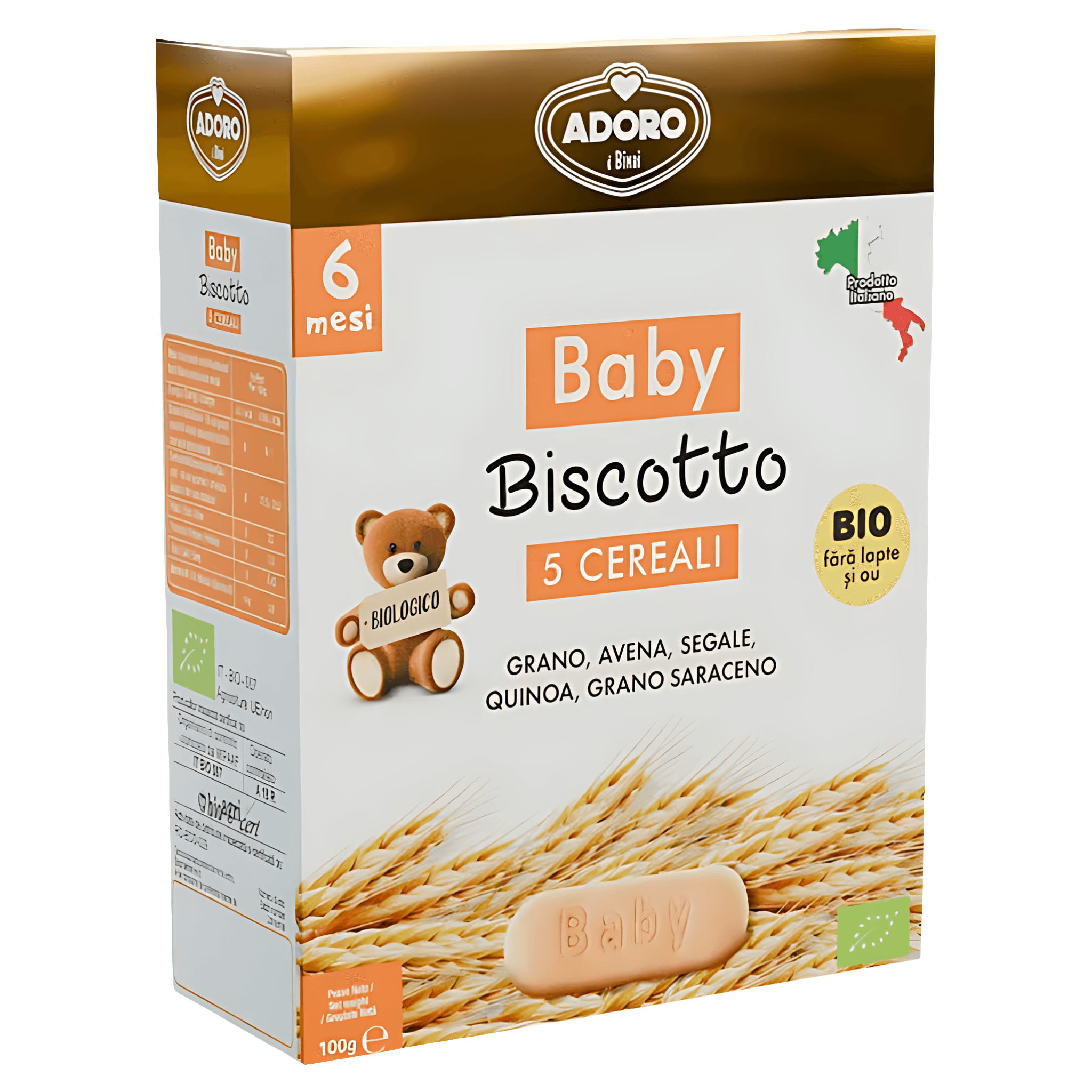Biscuti cu 5 cereale Adoro, de la 6 luni, 100 g