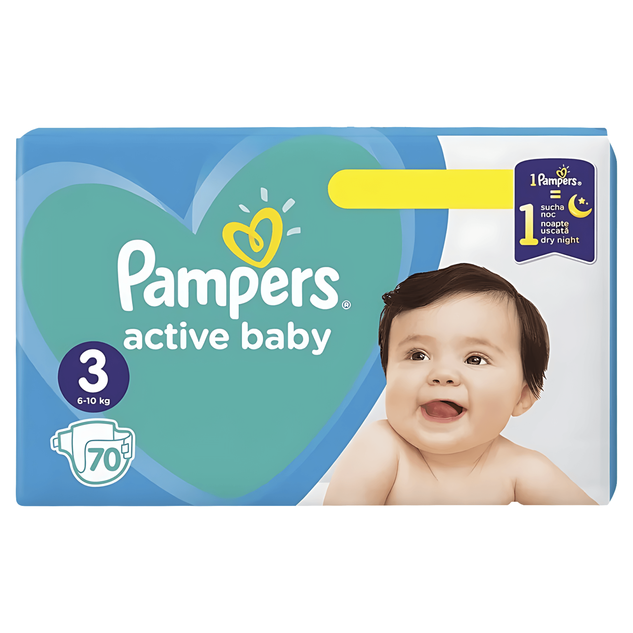 Scutece Pampers Active Baby, marimea 3, 6 - 10 kg, 70 bucati
