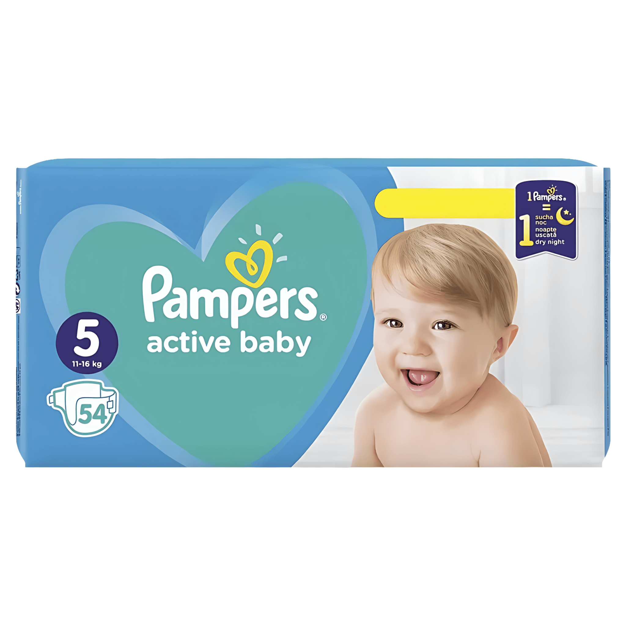 Scutece Pampers Active Baby, marimea 5, 11 - 16 kg, 54 bucati