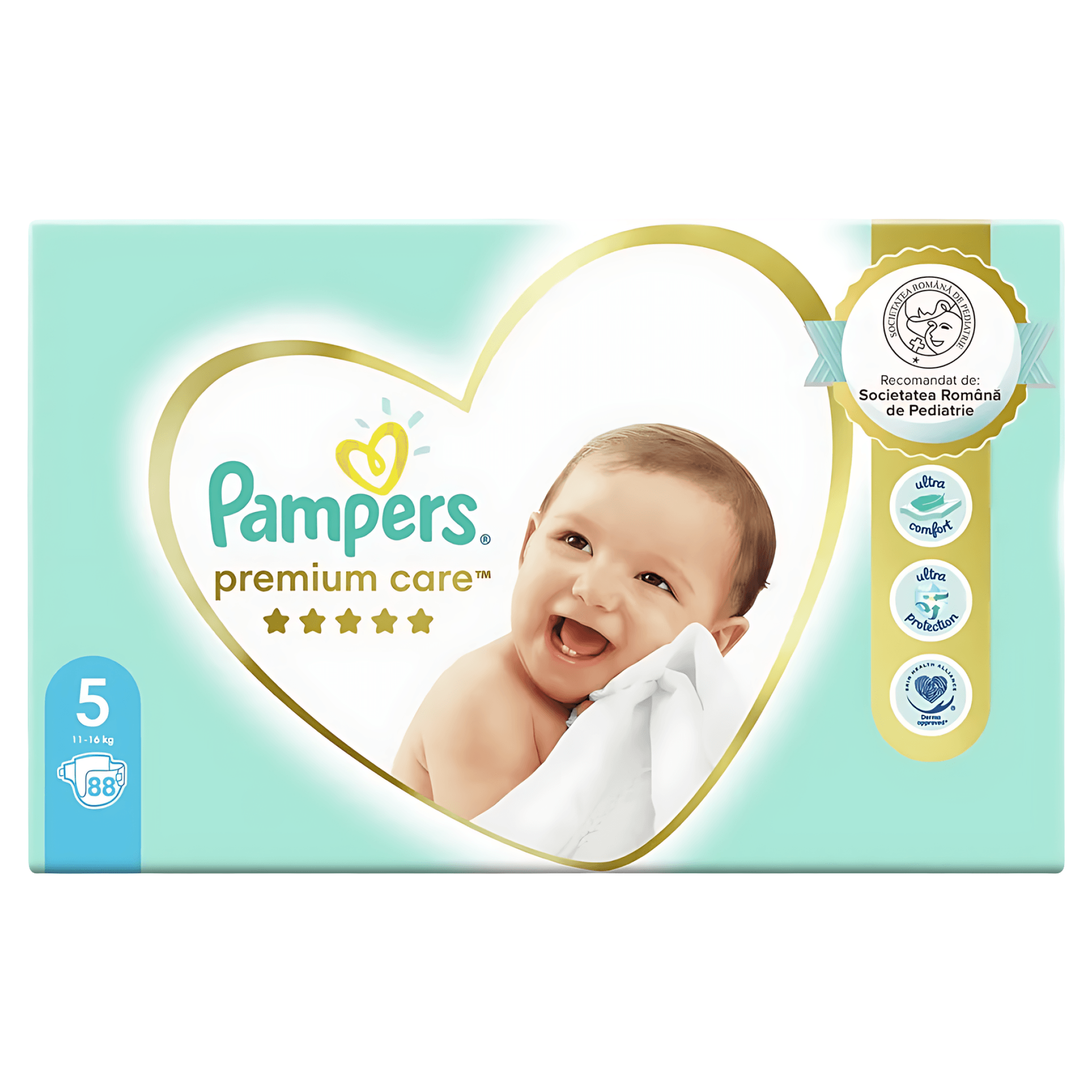 Scutece Pampers Premium Care, marimea 5, 11 - 16 kg, 88 bucati