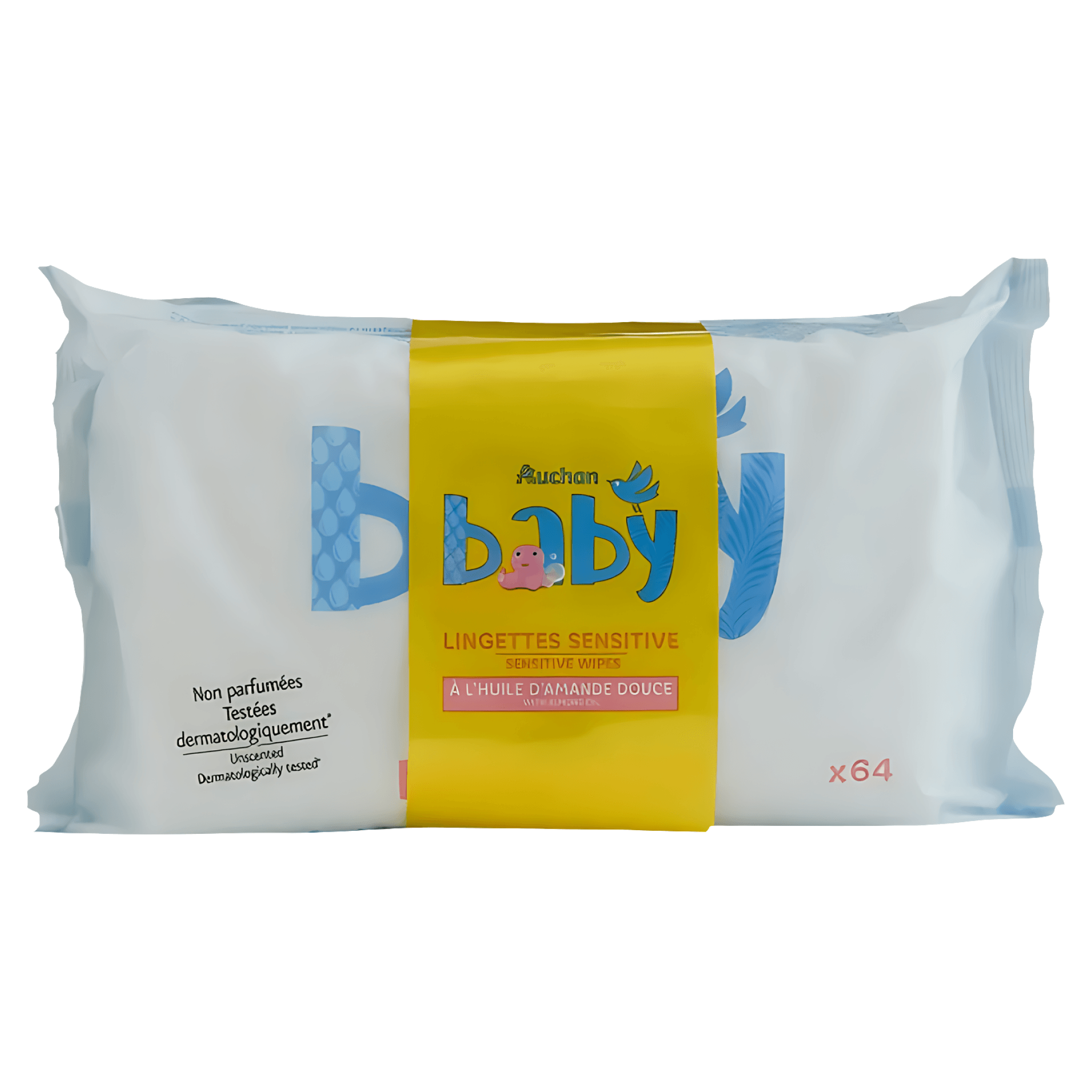 Servetele umede Auchan Baby Sensitive, 3 x 64 bucati