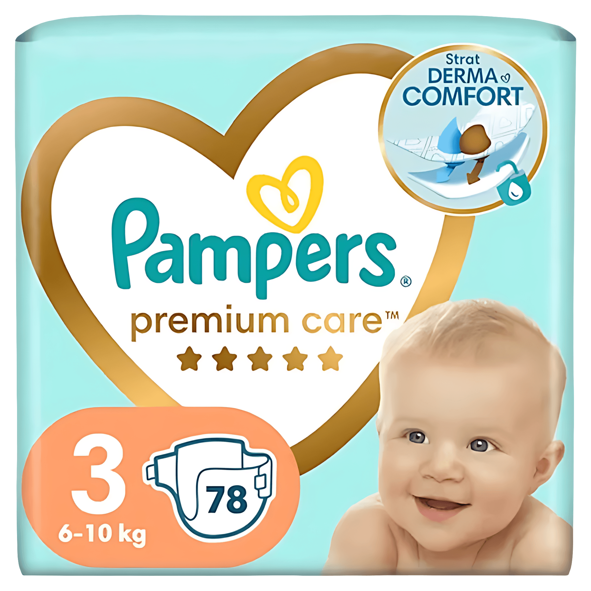 Scutece Pampers Premium Care Jumbo Pack, marimea 3, 6 - 10 kg, 78 bucati
