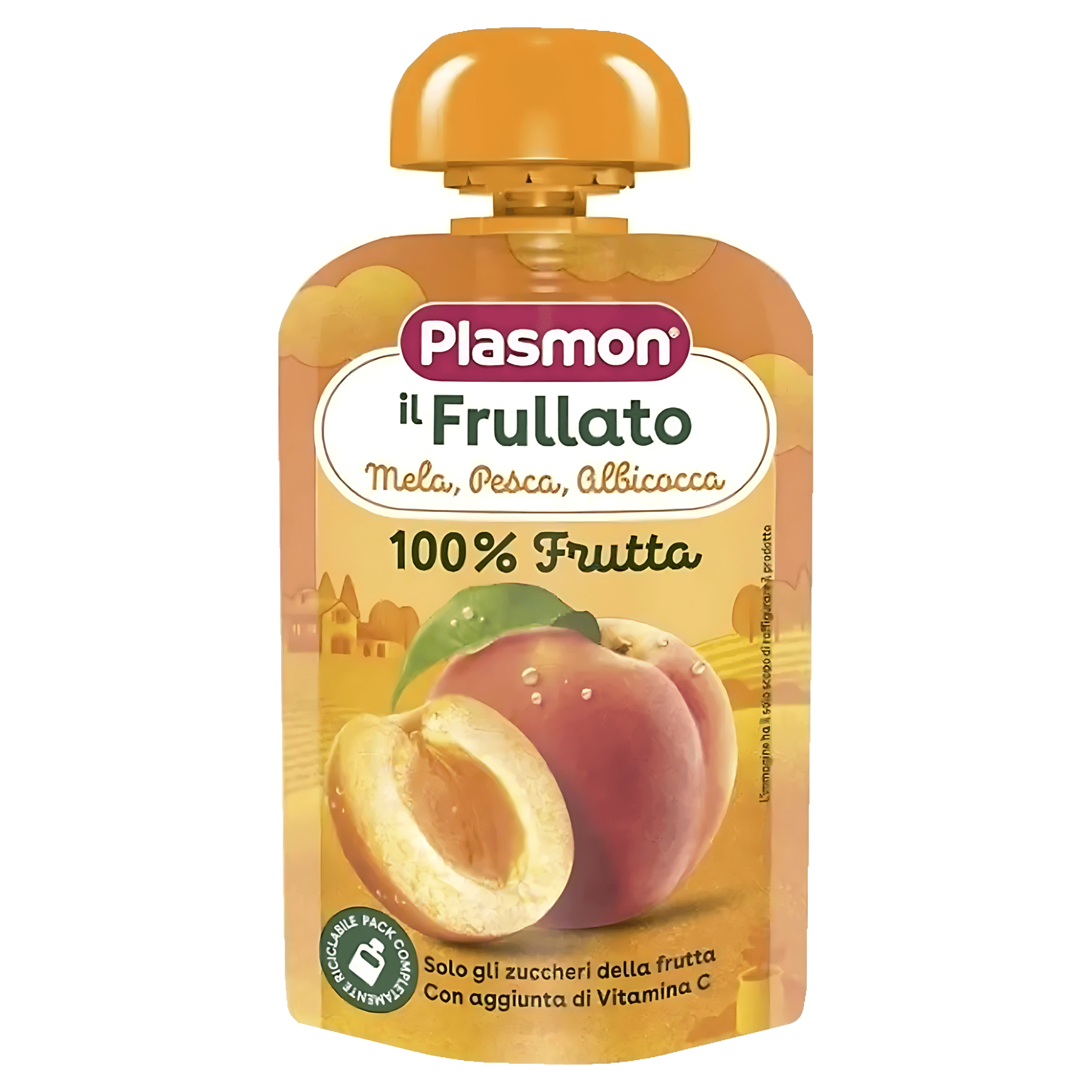 Piure de mar, piersica si caisa Plasmon Frullato, de la 6 luni, 100 g