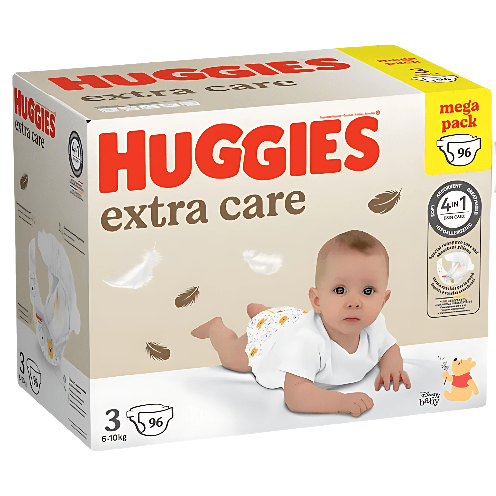 Scutece Huggies Extra Care, marimea 3, 6 - 10 kg, 96 bucati