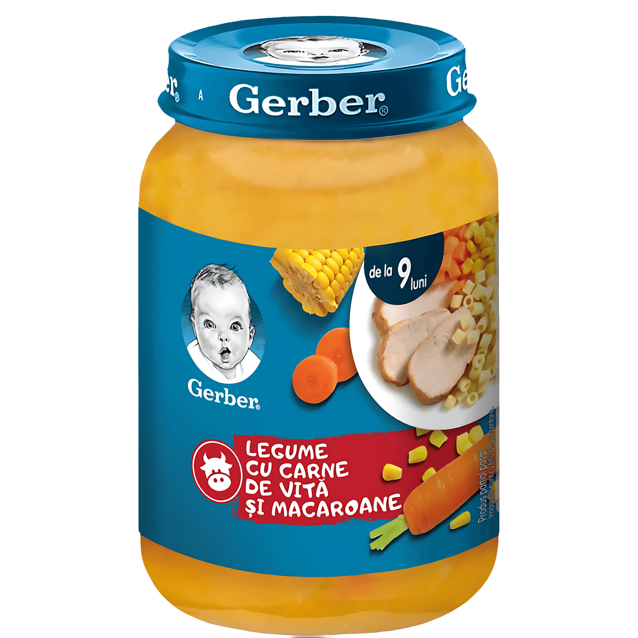 Legume cu carne de vita si macaroane Gerber, de la 9 luni, 190 g
