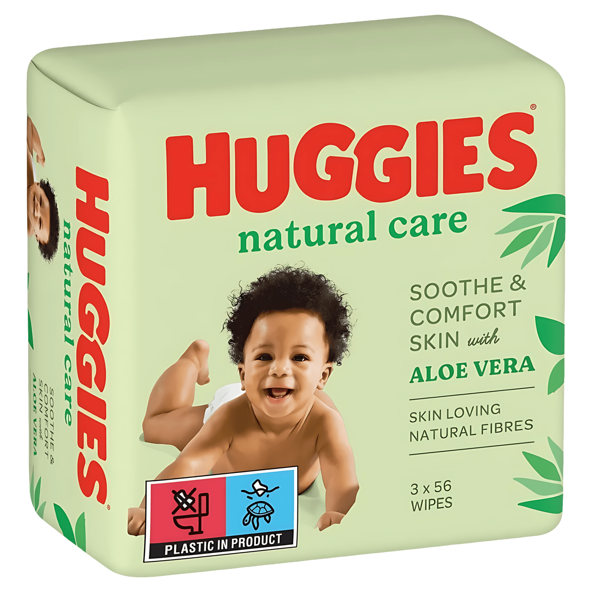 Servetele umede bebelusi Huggies Natural Care Triplo, 3 pachete x 56, 168 bucati