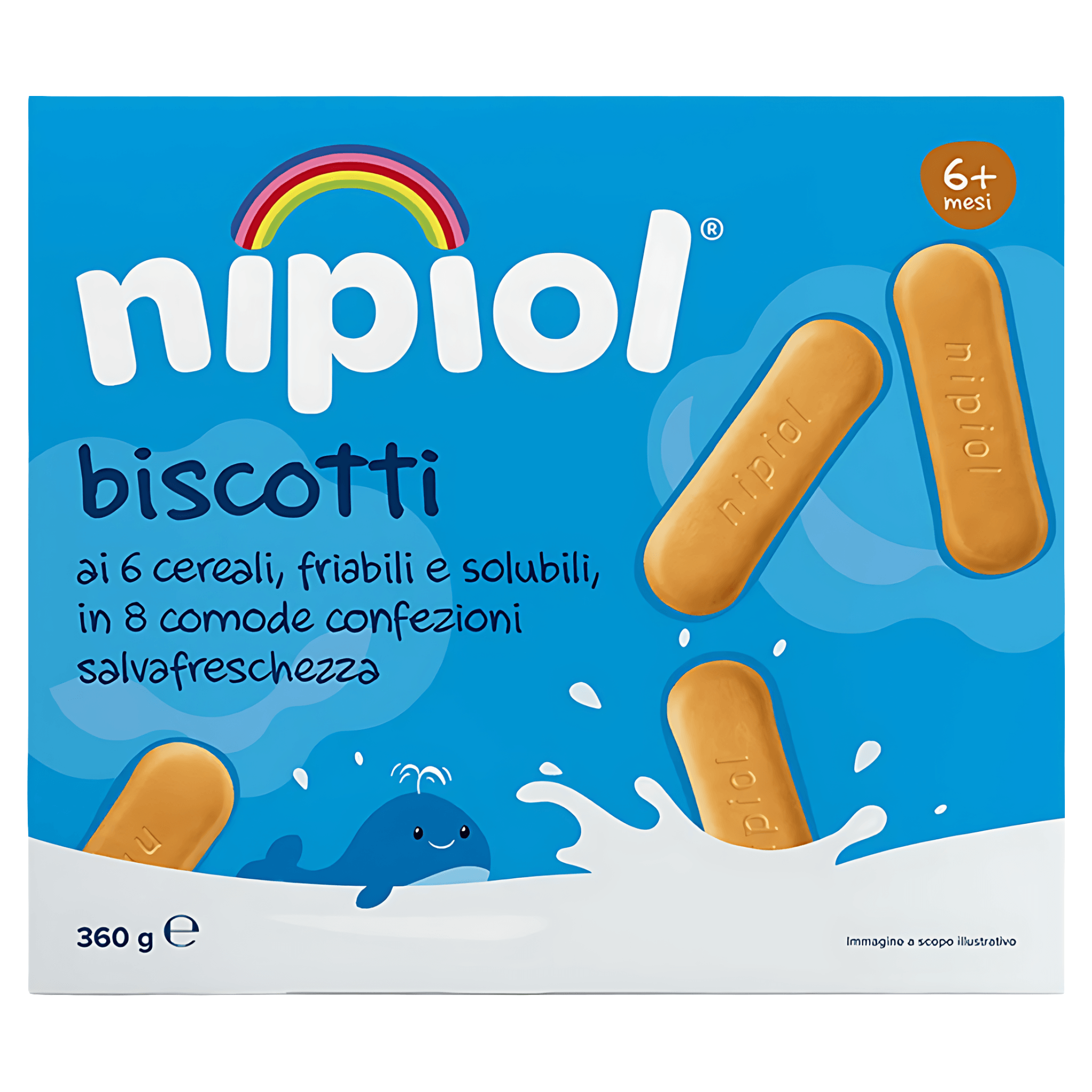 Biscuiti Nipiol 6 cereale, de la 4 luni, 360 g