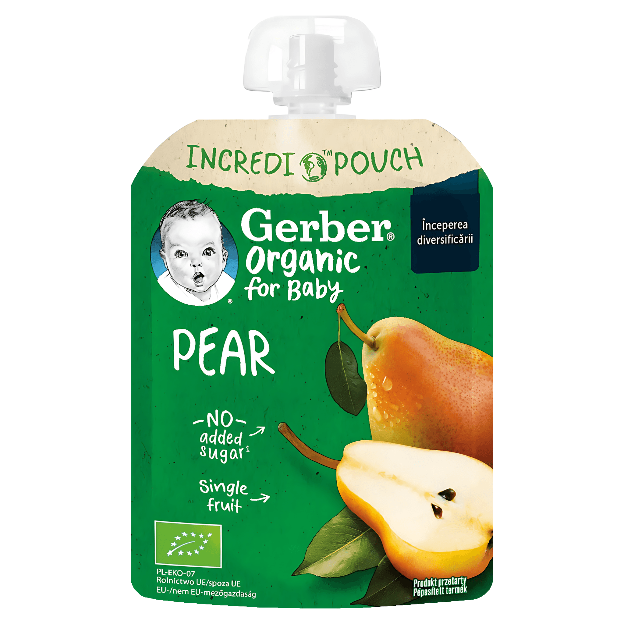 Piure cu pere Gerber Bio, de la 4 luni, 80 g