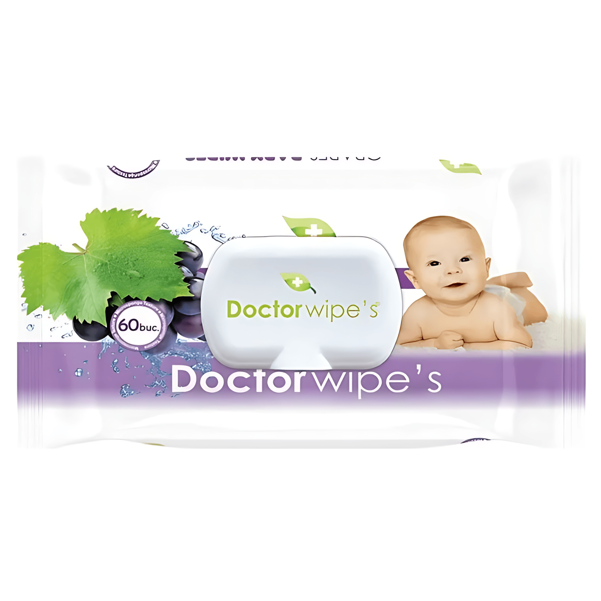 Servetele umede bebelusi Doctor Wipe's Grape, 60 bucati