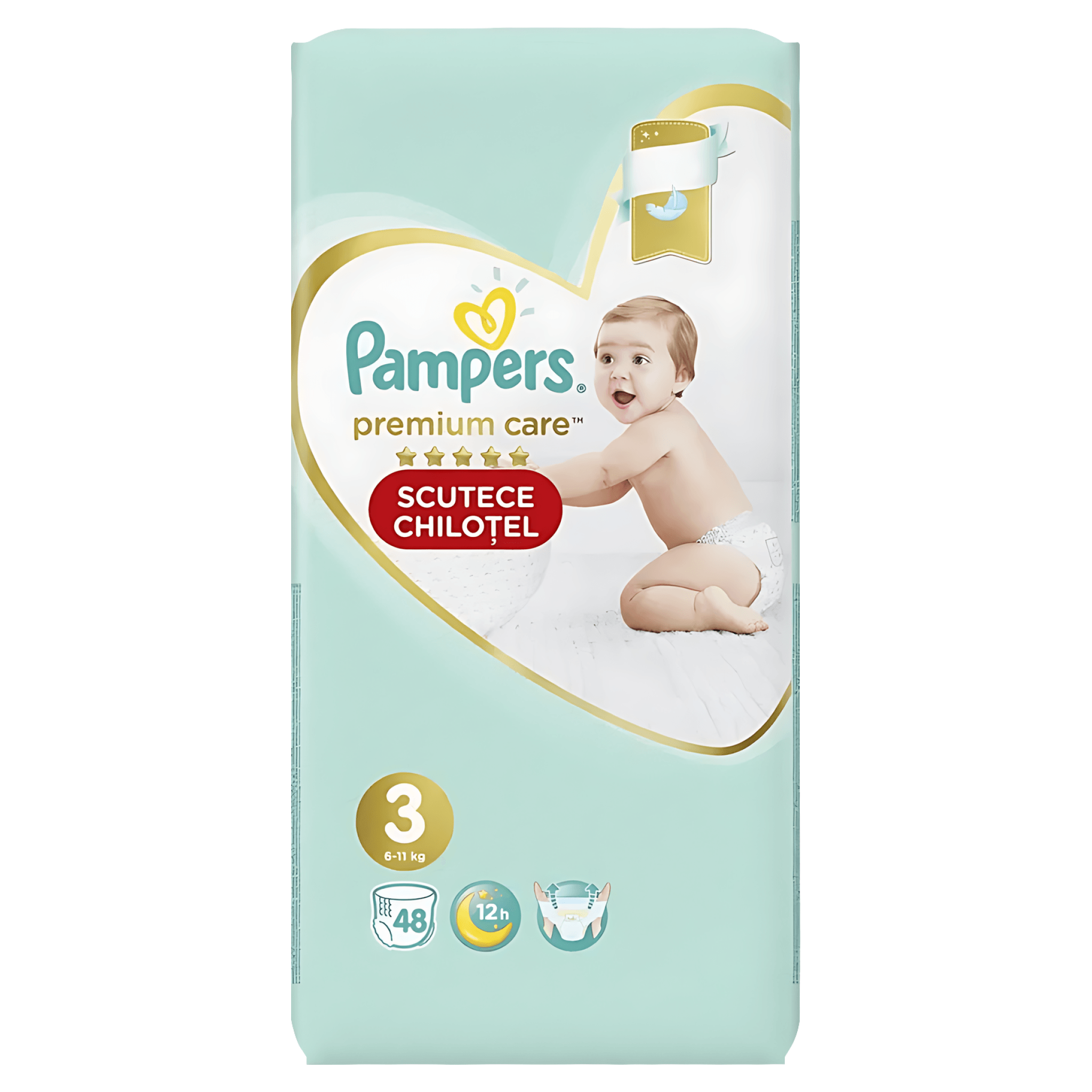 Scutece Chilotel Pampers Premium Care Pants, marimea 3, 6 - 11 kg, 48 bucati