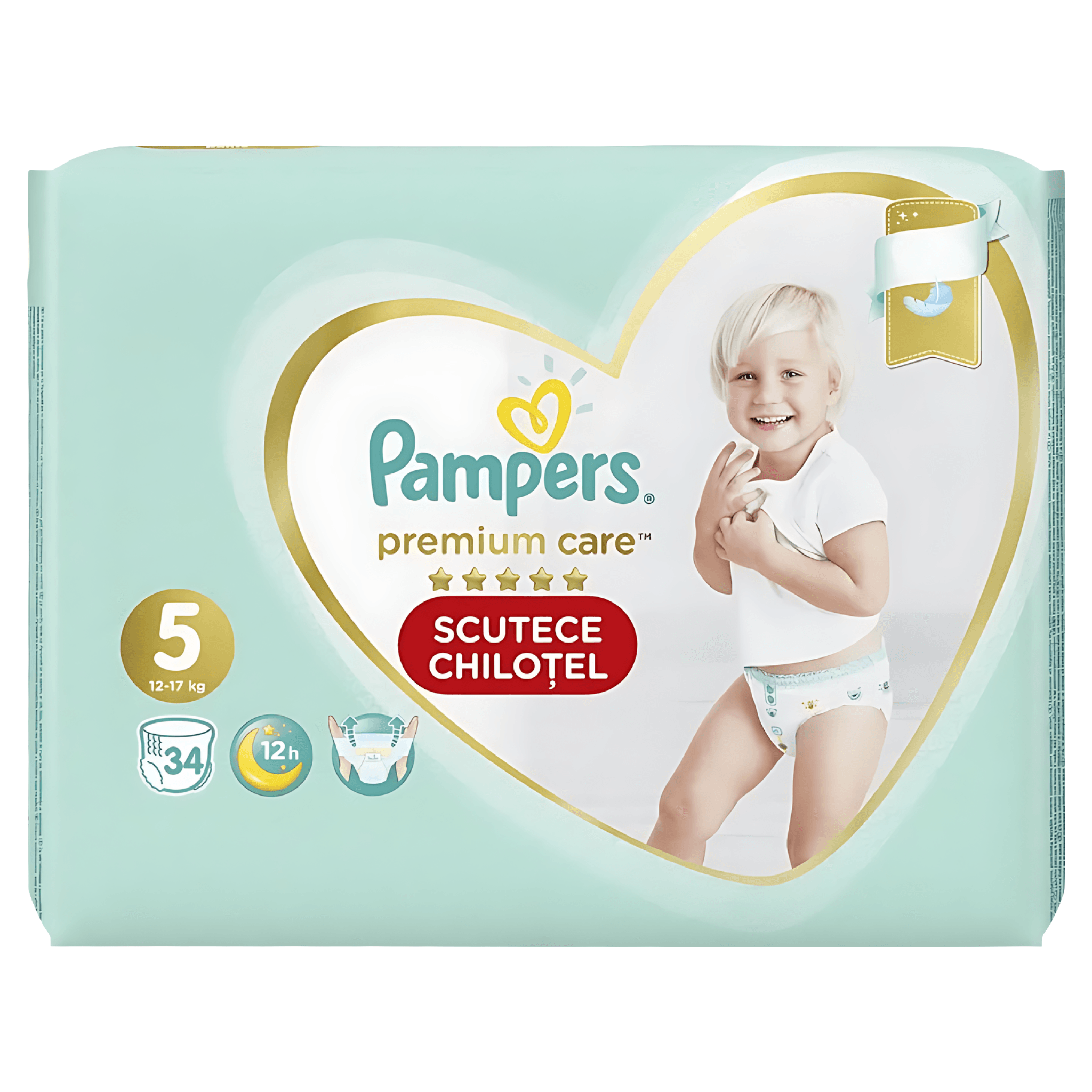 Scutece Chilotel Pampers Premium Care Pants, marimea 5, 12 - 17 kg, 34 bucati