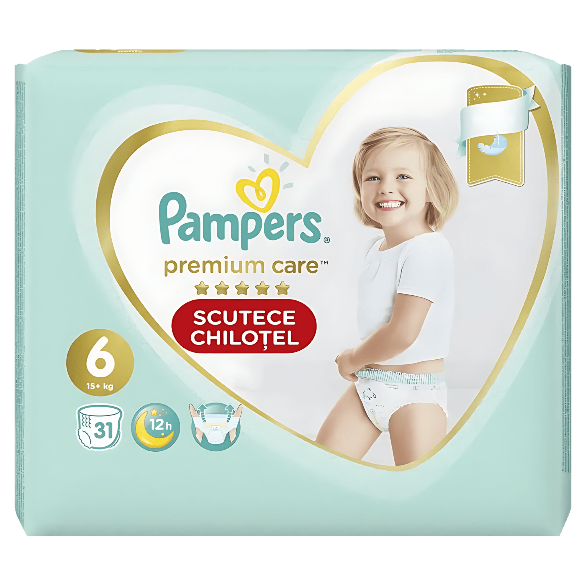 Scutece Chilotel Pampers Premium Care Pants, marimea 6, 15+ kg, 31 bucati