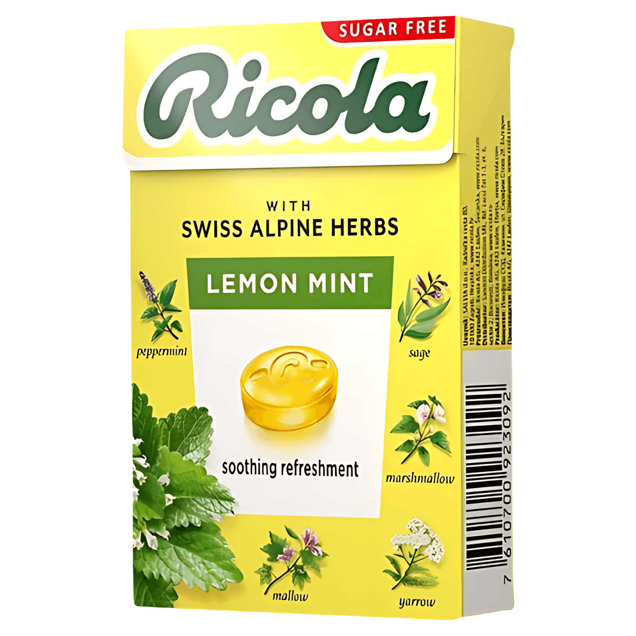 Dropsuri Ricola Lemon Mint, fara zahar, 40 g