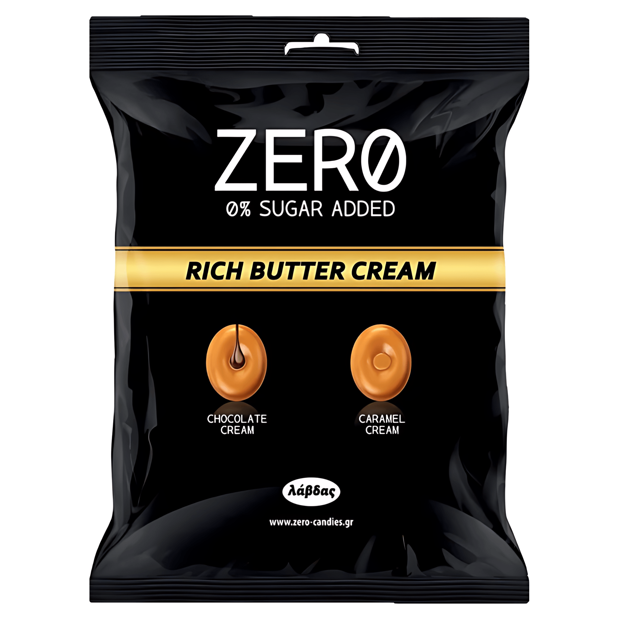 Bomboane fara zahar cu crema de ciocolata si caramel Zero, 80 g