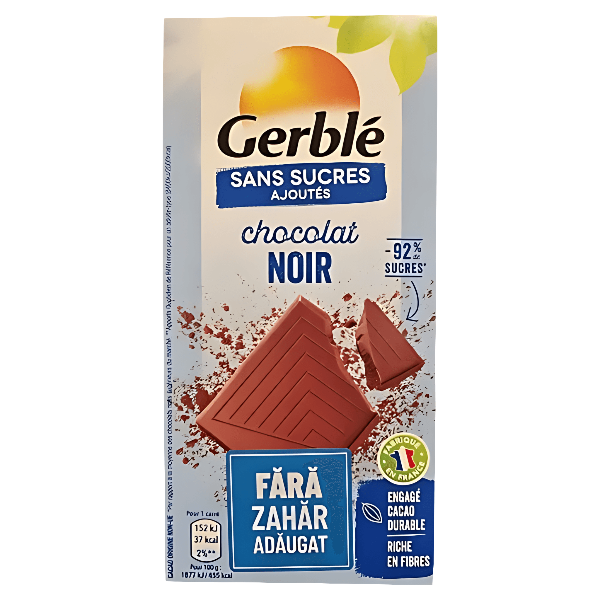 Ciocolata neagra Gerble, fara zahar adaugat, 80 g