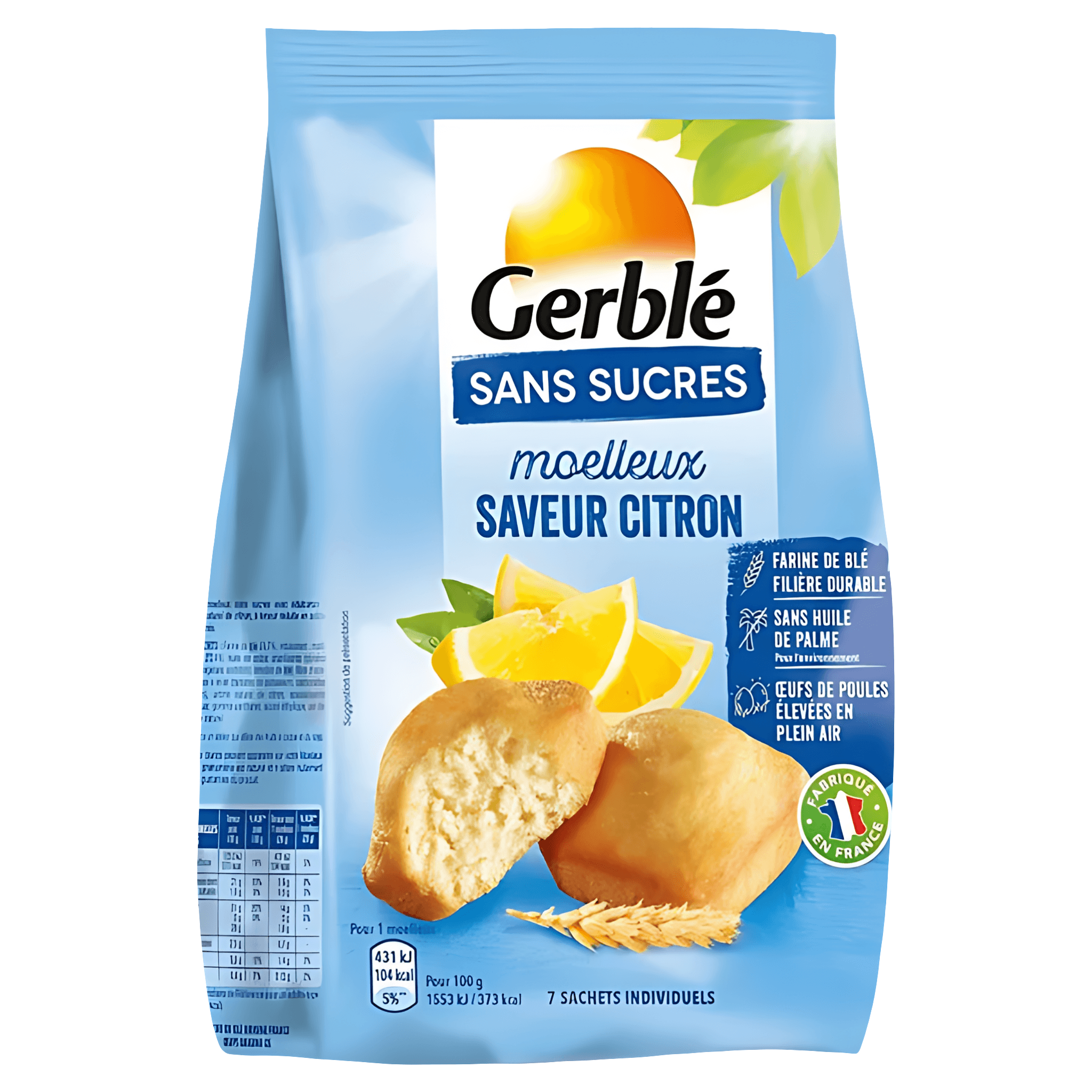 Madlene cu aroma de lamaie Gerble, fara zahar, 196 g