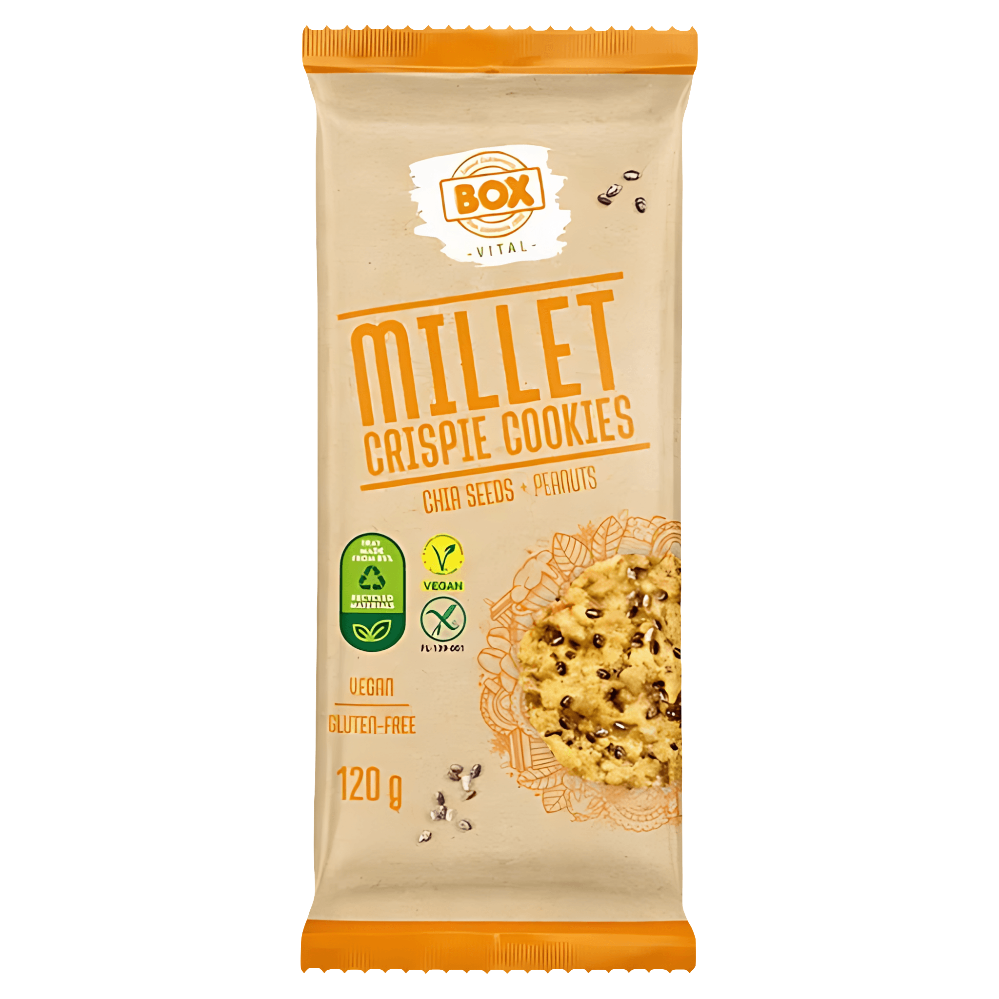 Fursecuri din mei cu alune si seminte de chia Frank&Oli, fara gluten, 120 g
