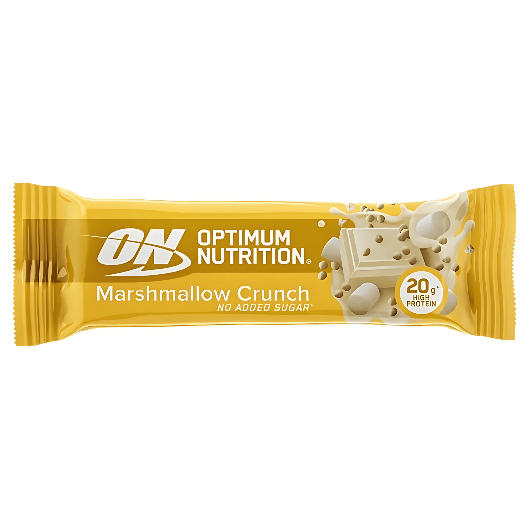 Baton proteic cu ciocolata alba si bezea Optimum Nutrition Crisp, 65 g