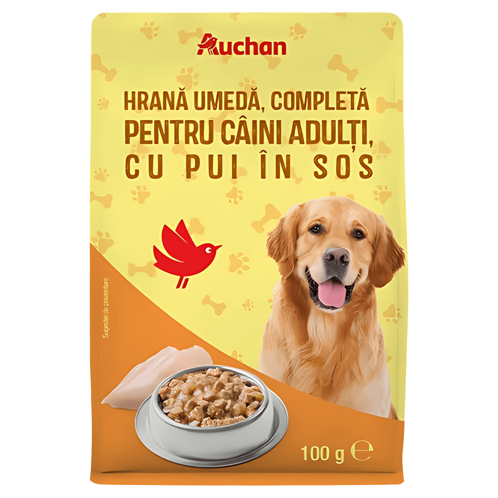 Hrana umeda pentru caini adulti Auchan, pui in sos, 100 g
